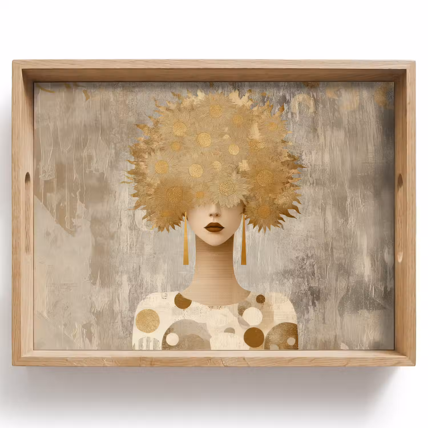 Goud - Portret - Vrouw Dienblad Rechthoek middel -z3d_shopping