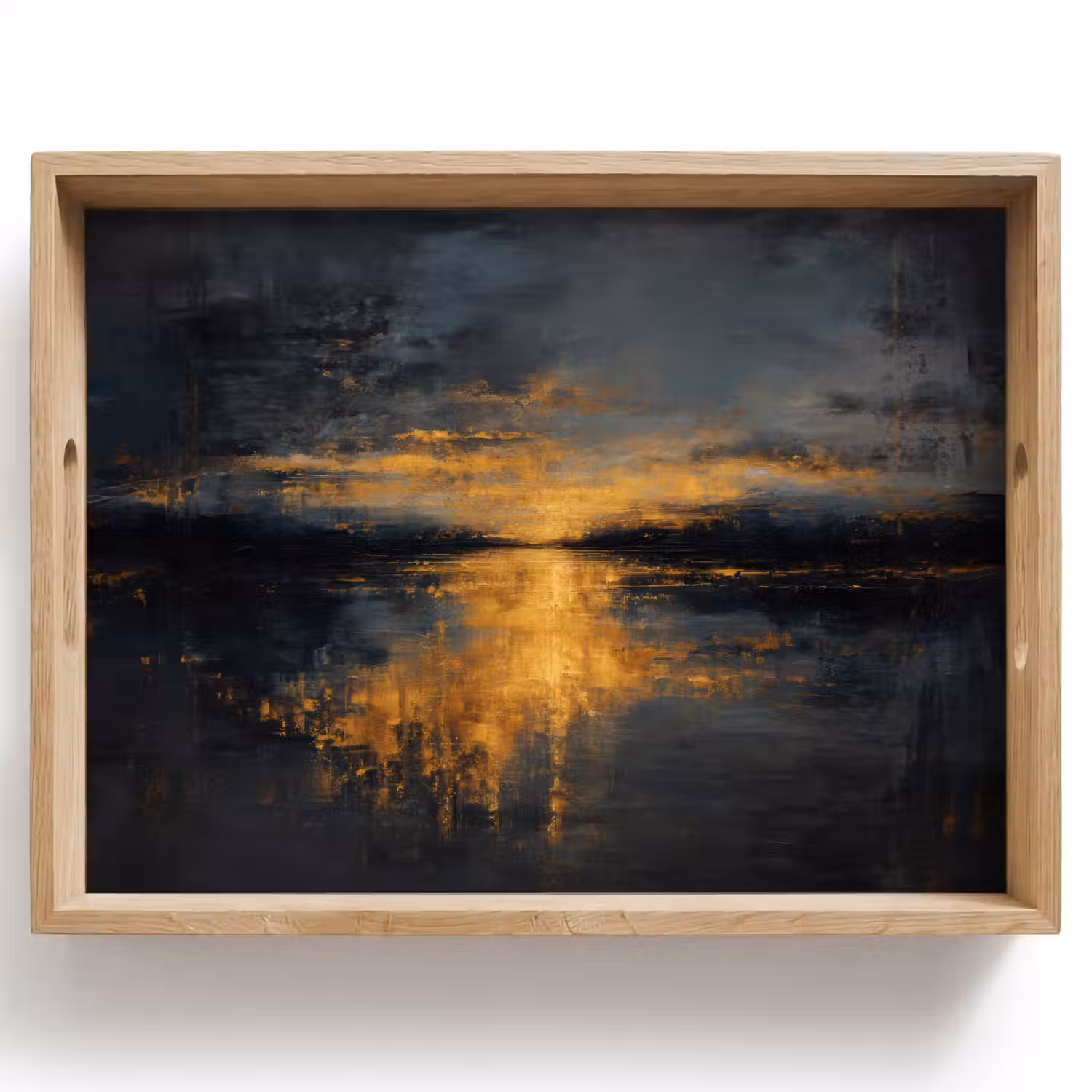 Gouden Reflectie op Water Dienblad Rechthoek middel -z3d_shopping