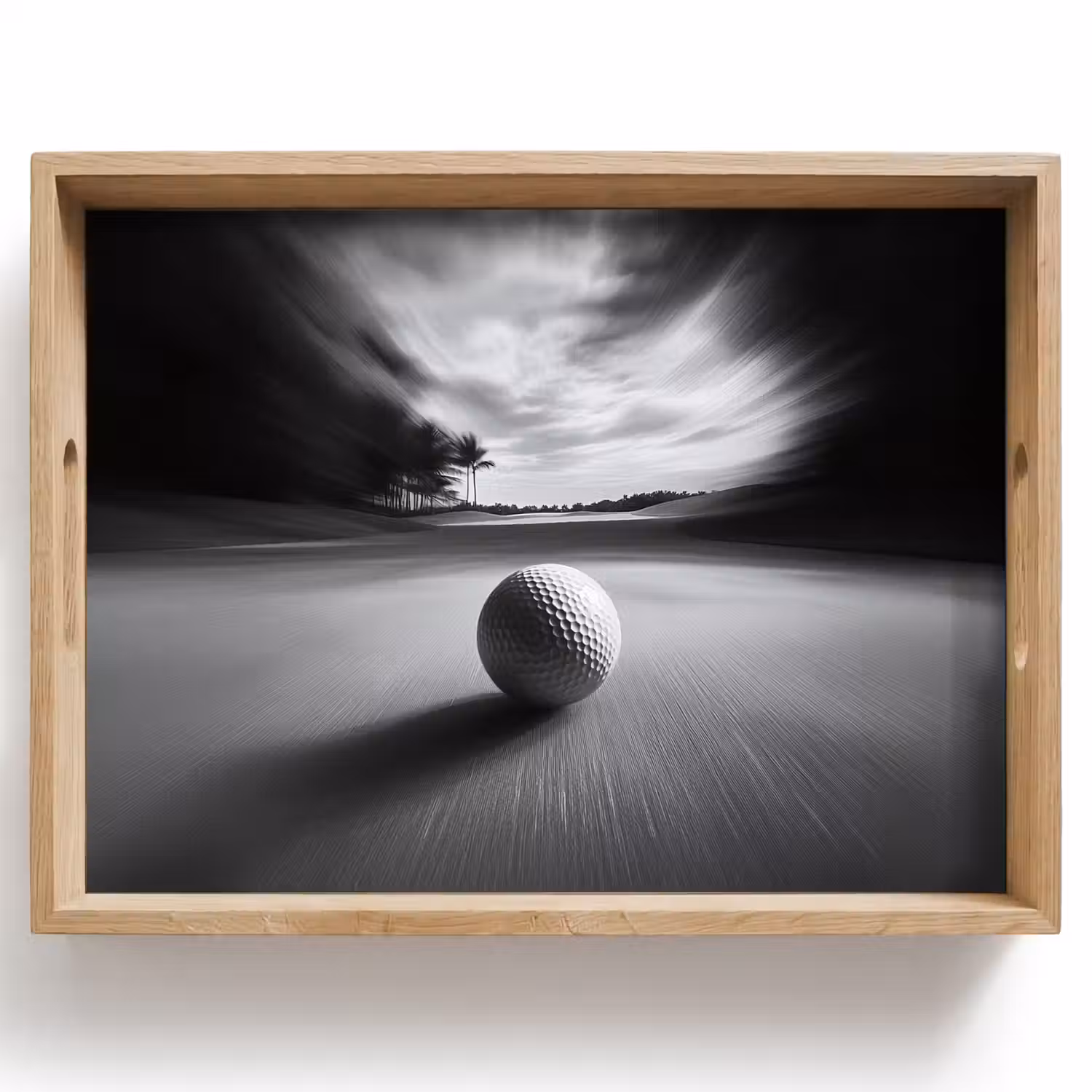 Golfbal - Wazig - Zwart Dienblad Rechthoek middel -z3d_shopping