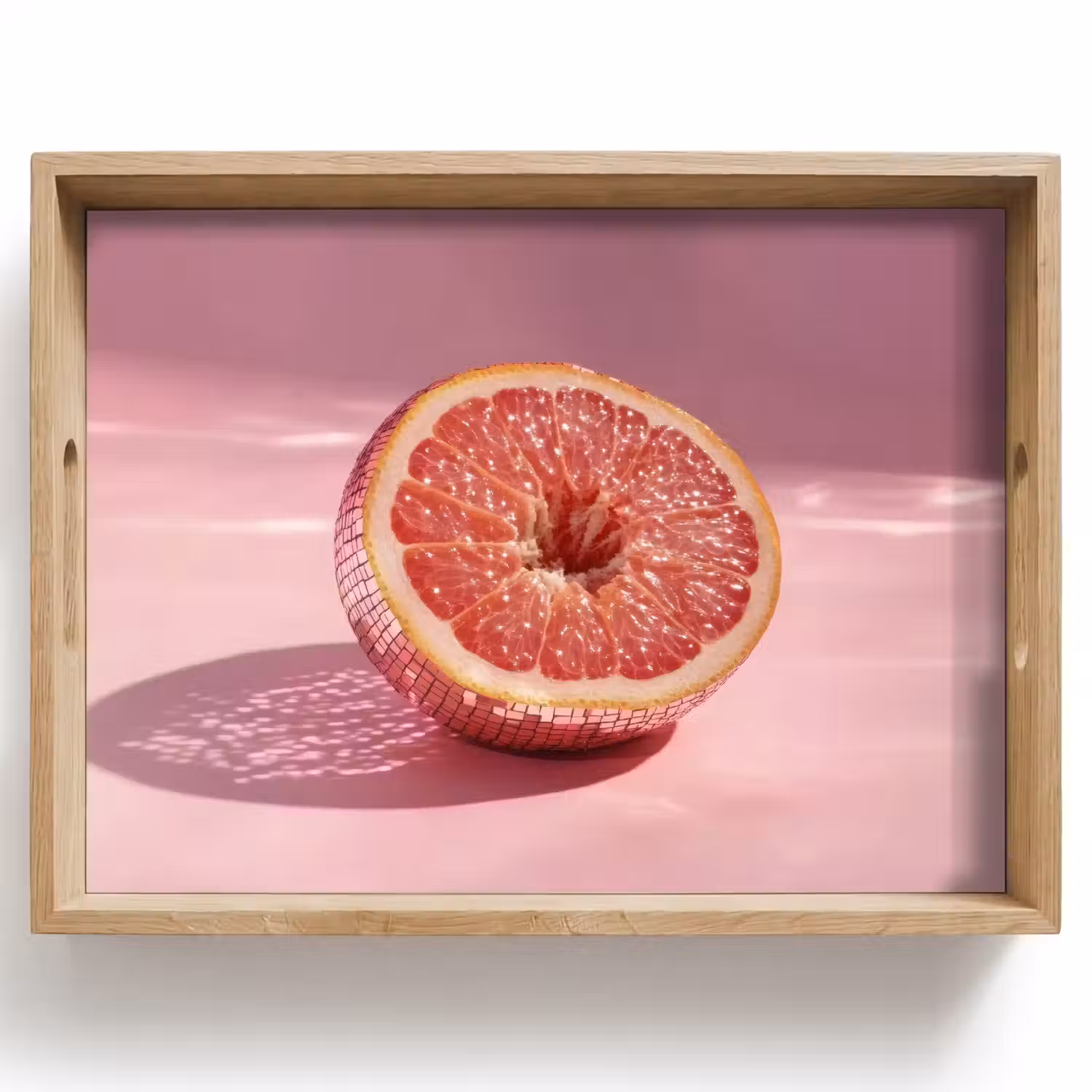Grapefruit - Roze - Disco - Shiny Dienblad Rechthoek middel -z3d_shopping