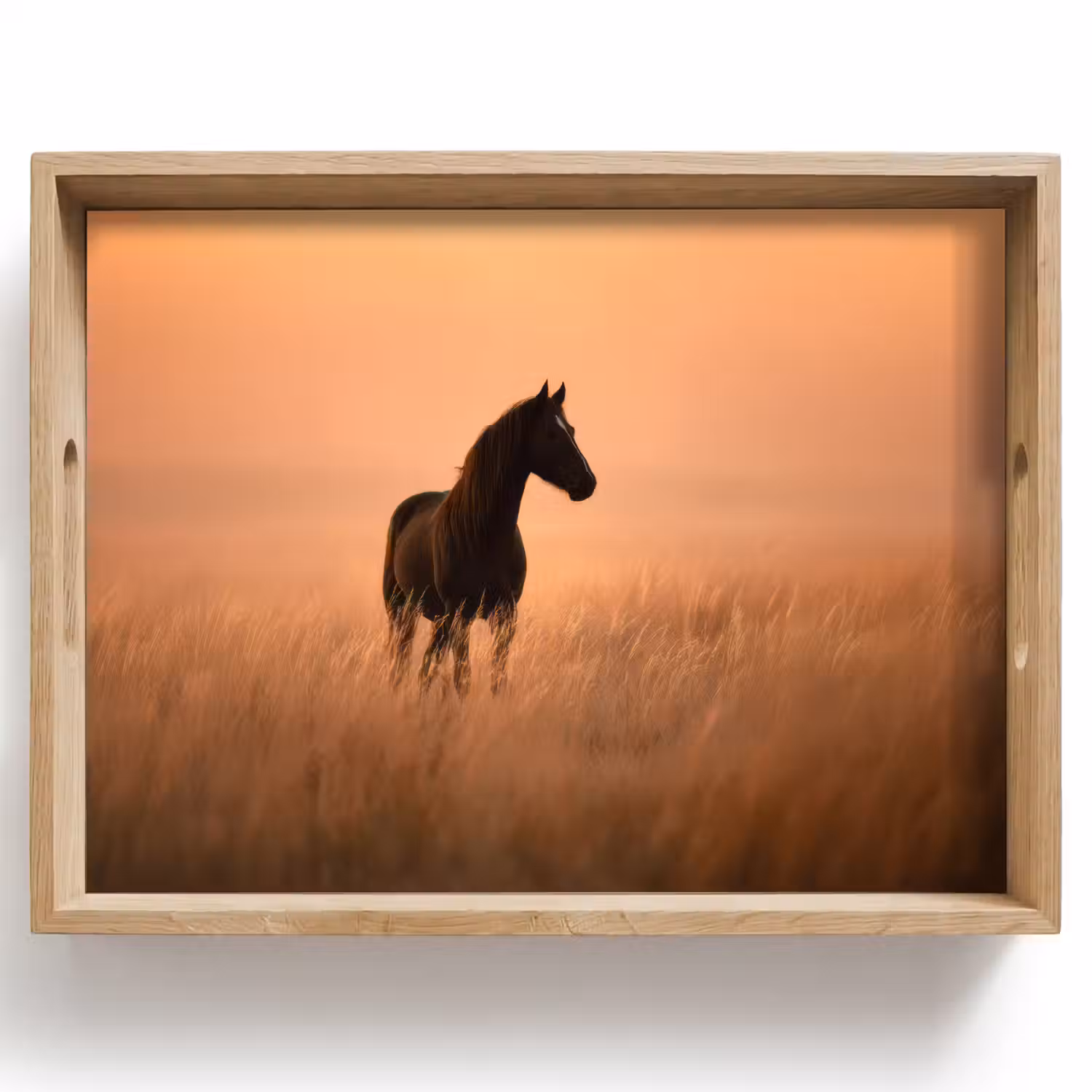 Paard - Grasveld - Zonsondergang Dienblad Rechthoek middel -z3d_shopping