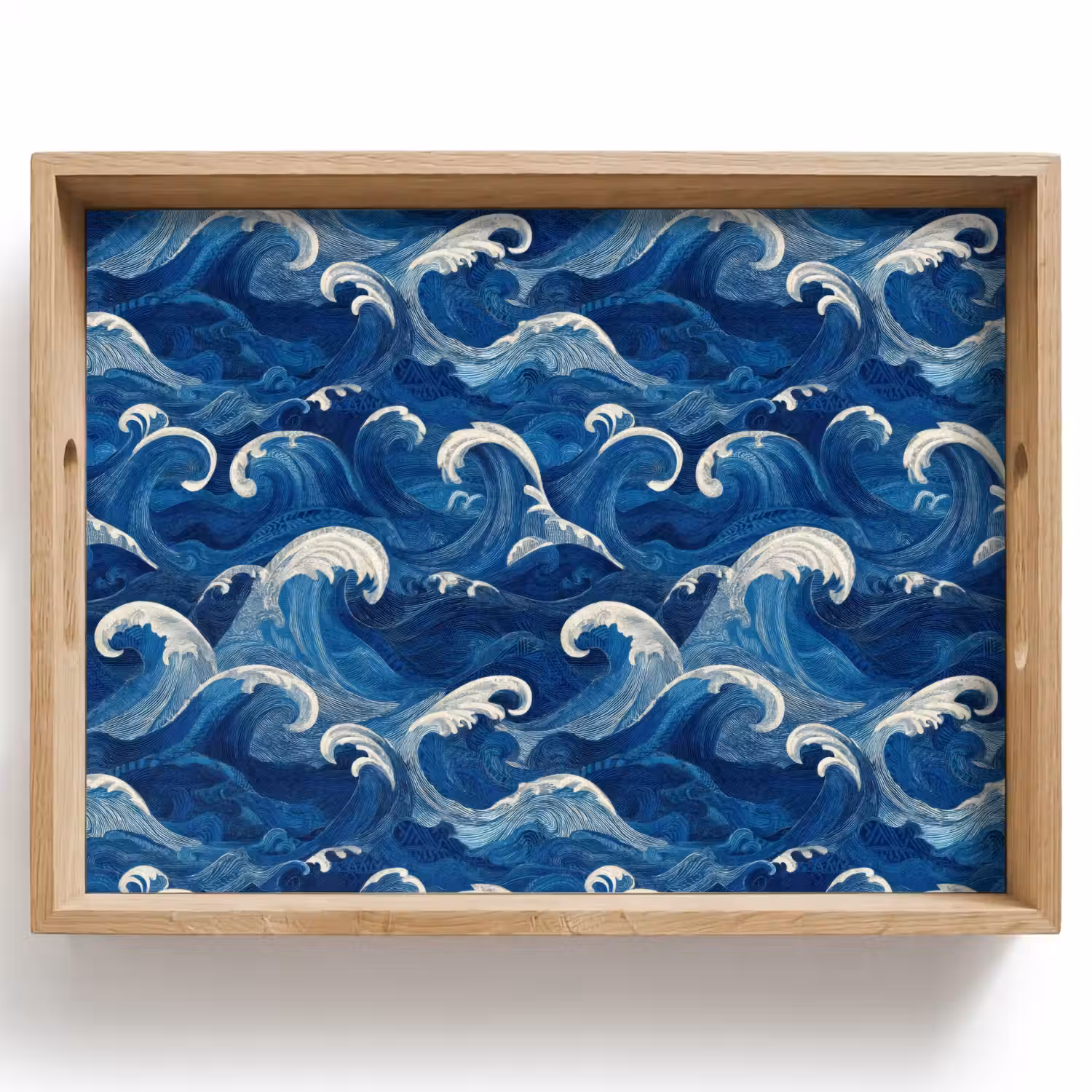 Japans - Oceaan - Golven - Blauw Dienblad Rechthoek middel 911 -z3d_shopping