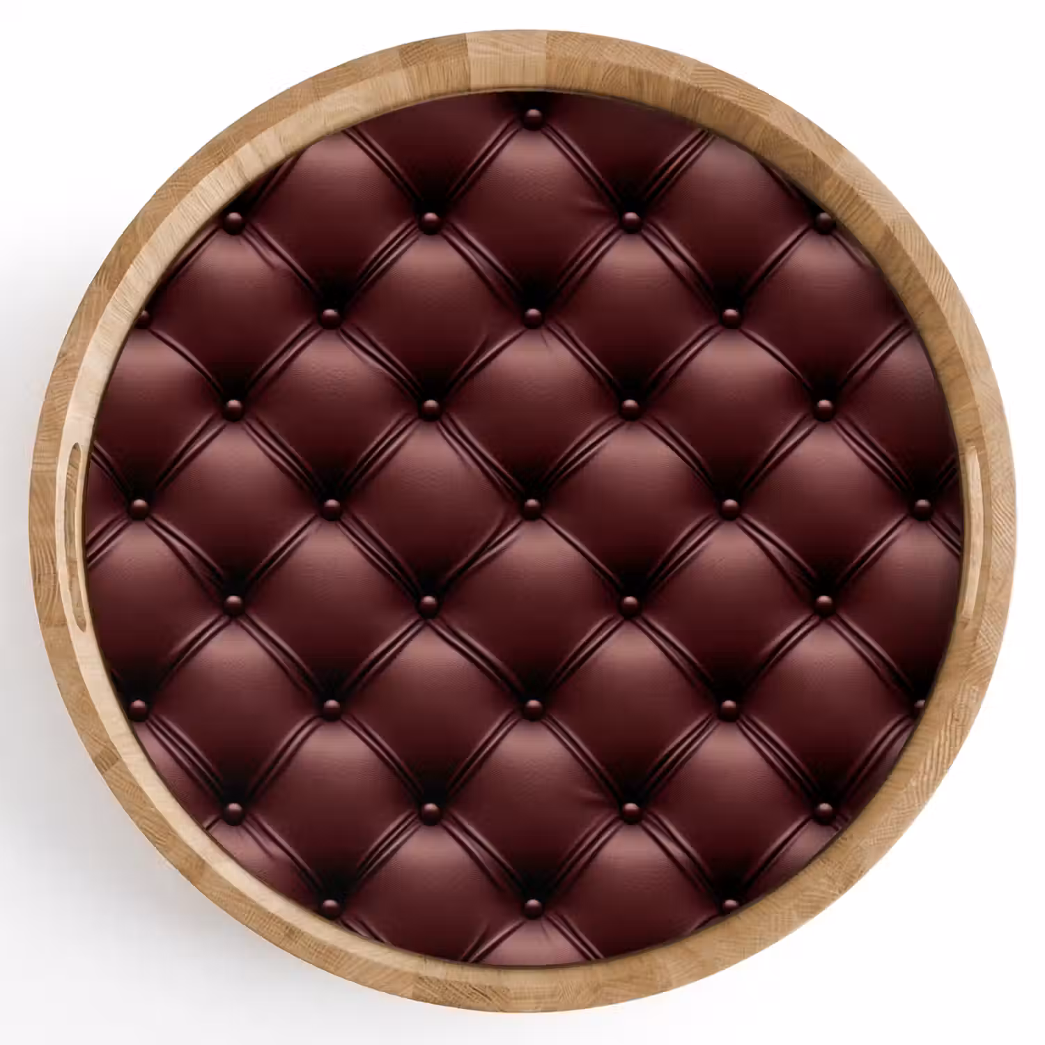 Leer - Patroon - Bordeaux Dienblad Rond middel 914 -z3d_shopping