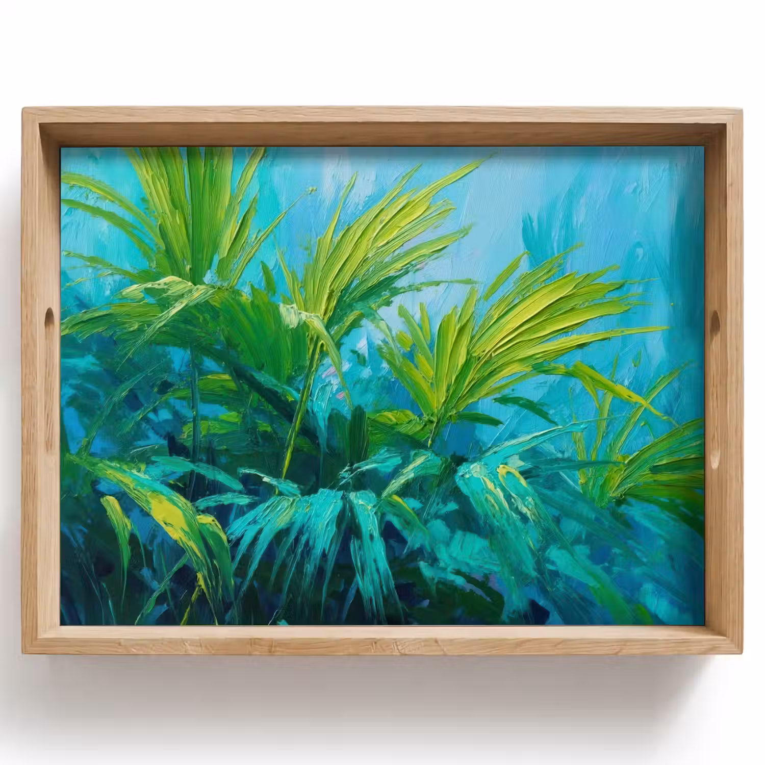 Bladeren - Groen - Schilderij - Abstract Dienblad Rechthoek middel -z3d_shopping