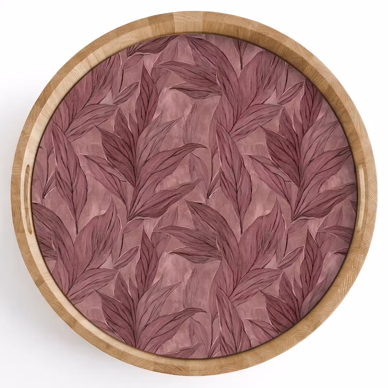 Bladeren - Patroon - Paars Dienblad Rond middel 914 -z3d_shopping