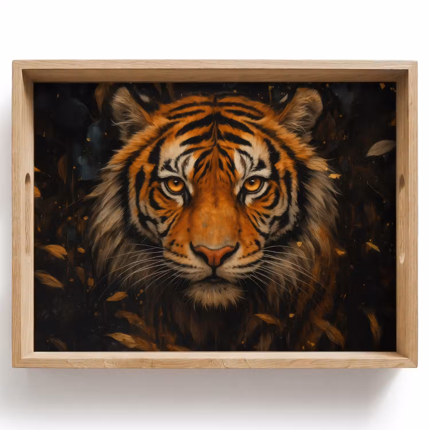 Bladeren - Tijger - Oranje Dienblad Rechthoek middel -z3d_shopping