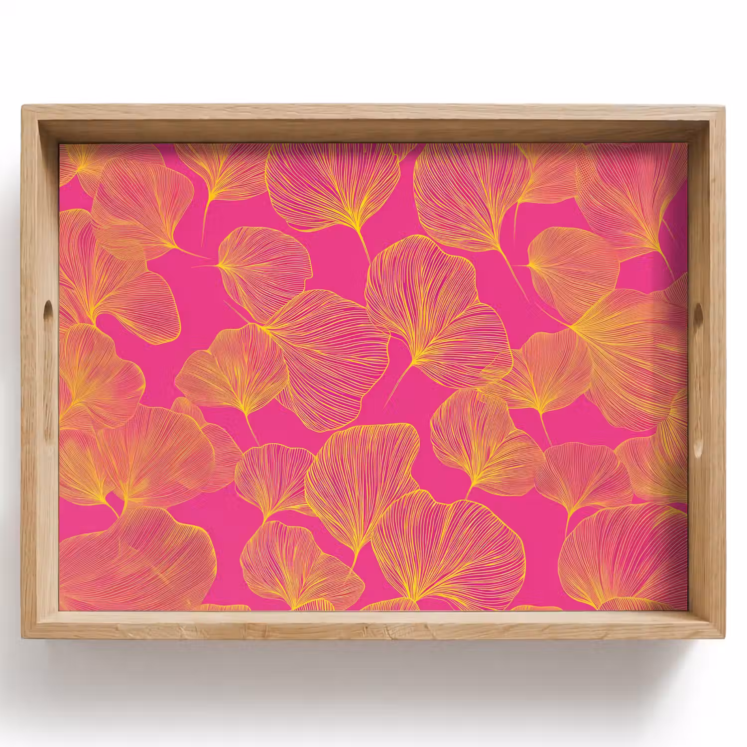 Bladeren - Nerven - Grafisch - Roze Dienblad Rechthoek middel -z3d_shopping
