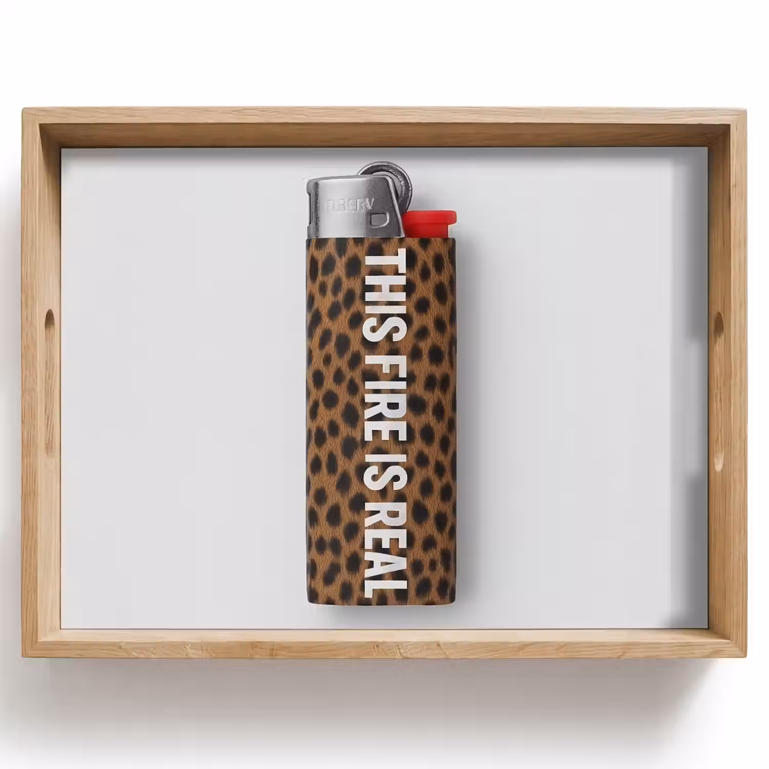 Aansteker - Quote - Panterprint Dienblad Rechthoek middel -z3d_shopping