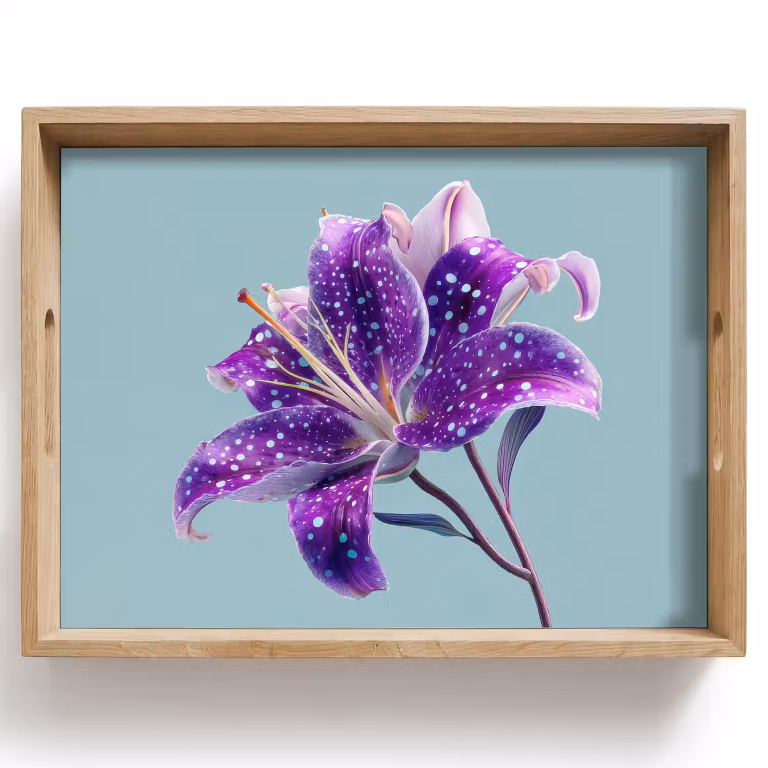 Lelie - Bloem - Paars - Stippen Dienblad Rechthoek middel -z3d_shopping