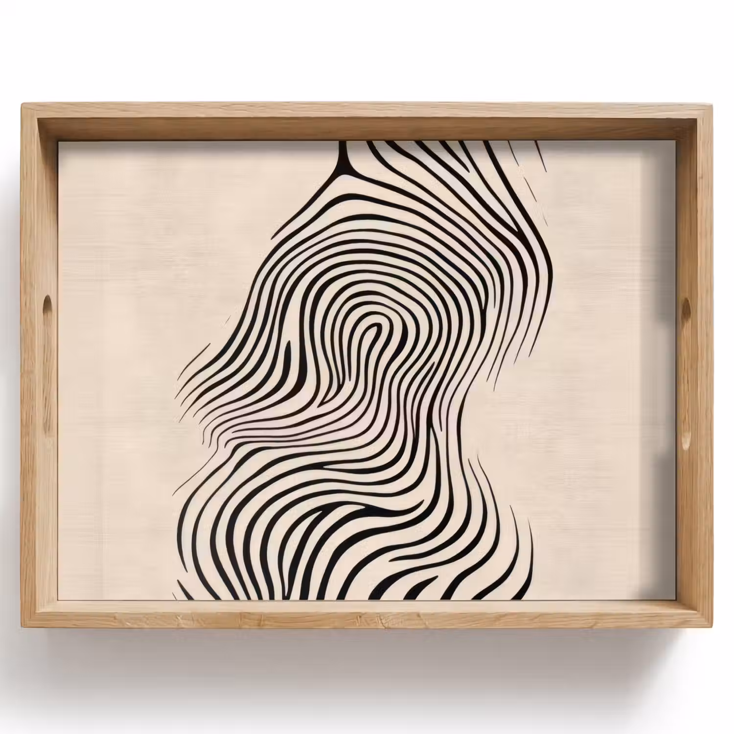 Lijnen - Abstract - Golvend - Zwart Dienblad Rechthoek middel -z3d_shopping
