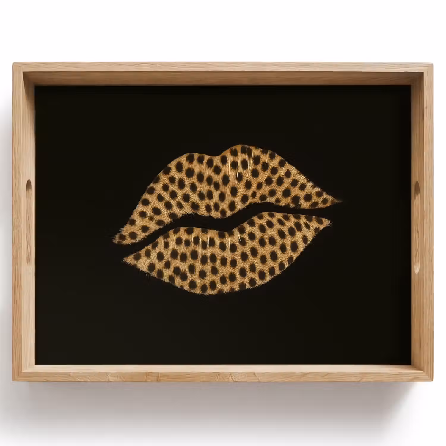 lip - Zwart - Panterprint Dienblad Rechthoek middel -z3d_shopping