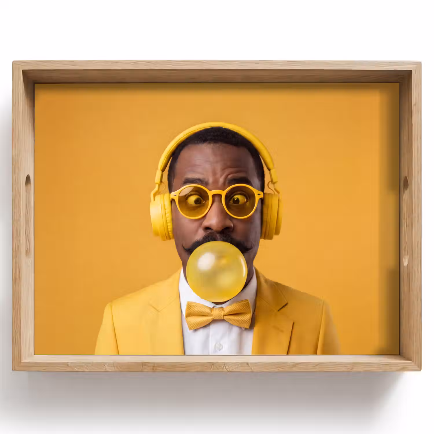 Man - Bubblegum - Portret - Geel - Modern Dienblad Rechthoek middel -z3d_shopping