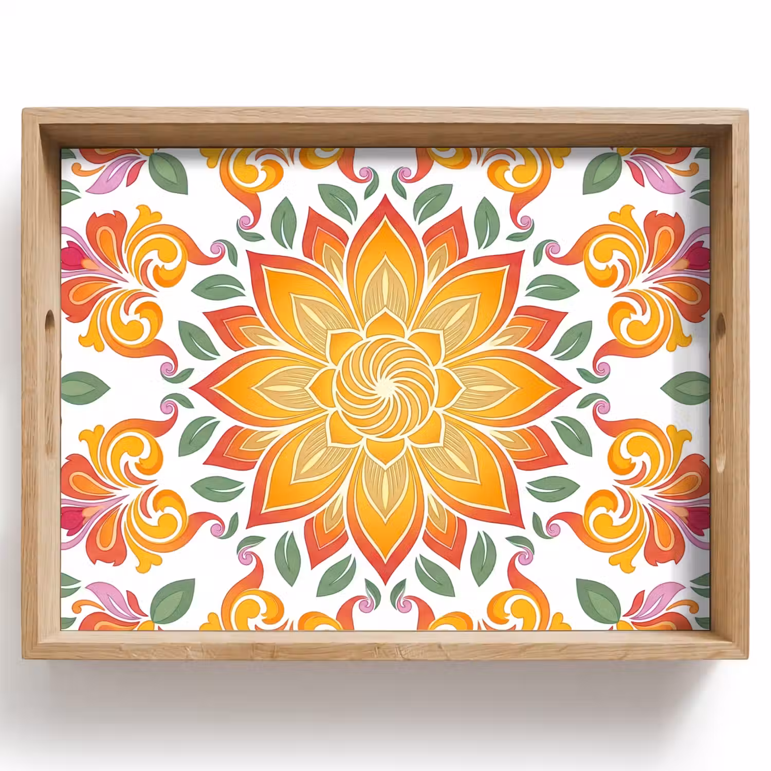 Mandala - Bloemen - Decoratie - Kleurrijk - Abstract Dienblad Rechthoek middel -z3d_shopping