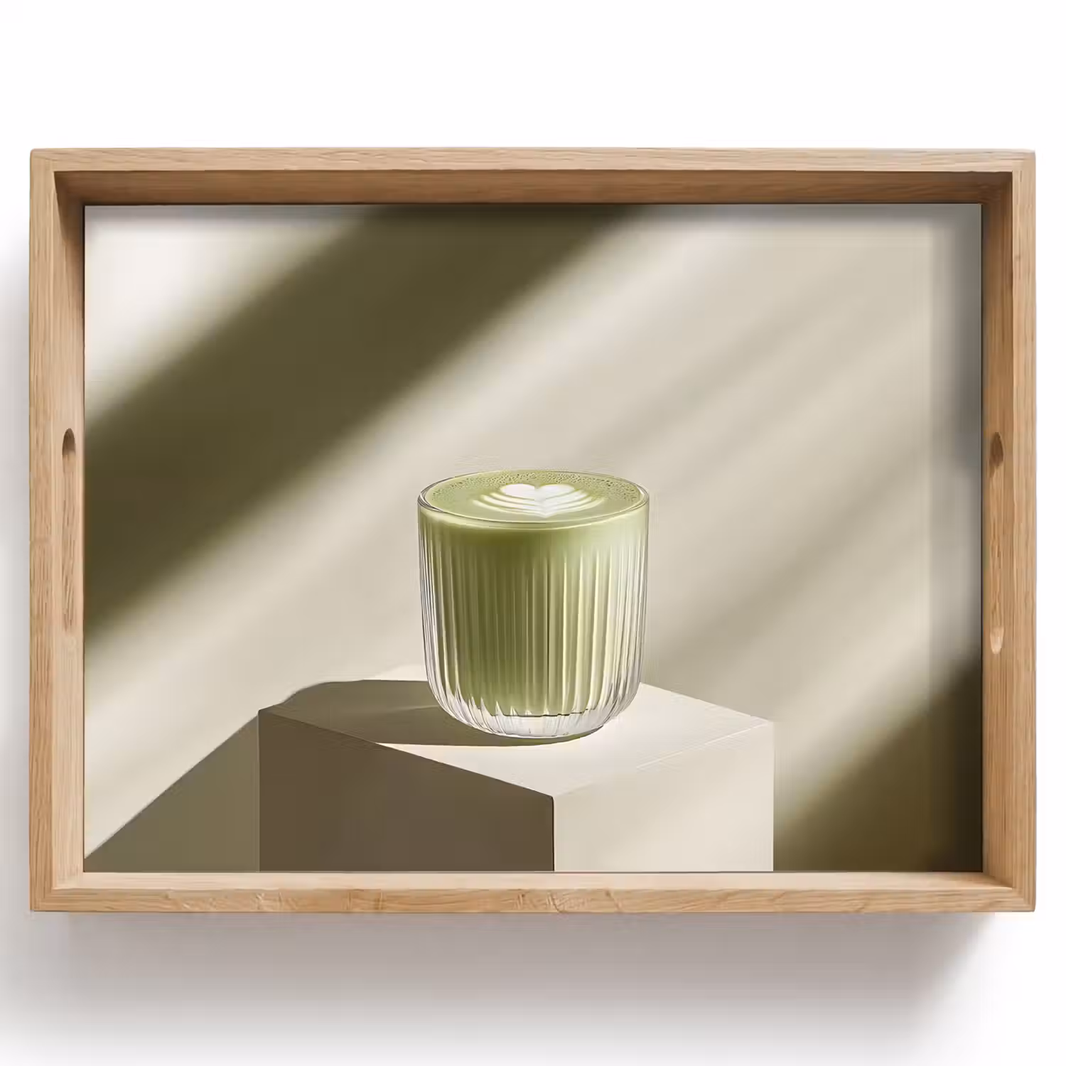 Matcha - Glas - Groen - Minimalistisch Dienblad Rechthoek middel -z3d_shopping