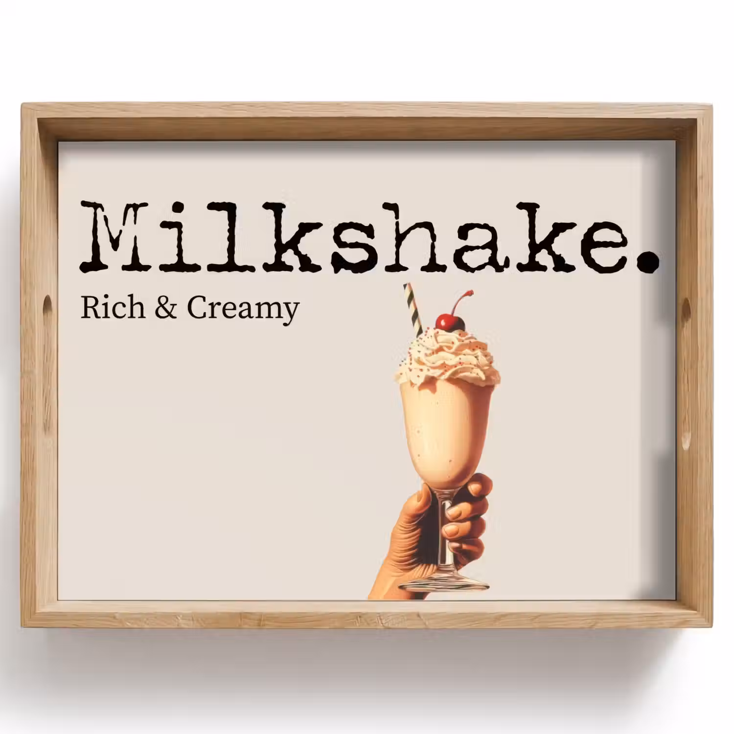 Milkshake - Kers - Rietje Dienblad Rechthoek middel -z3d_shopping