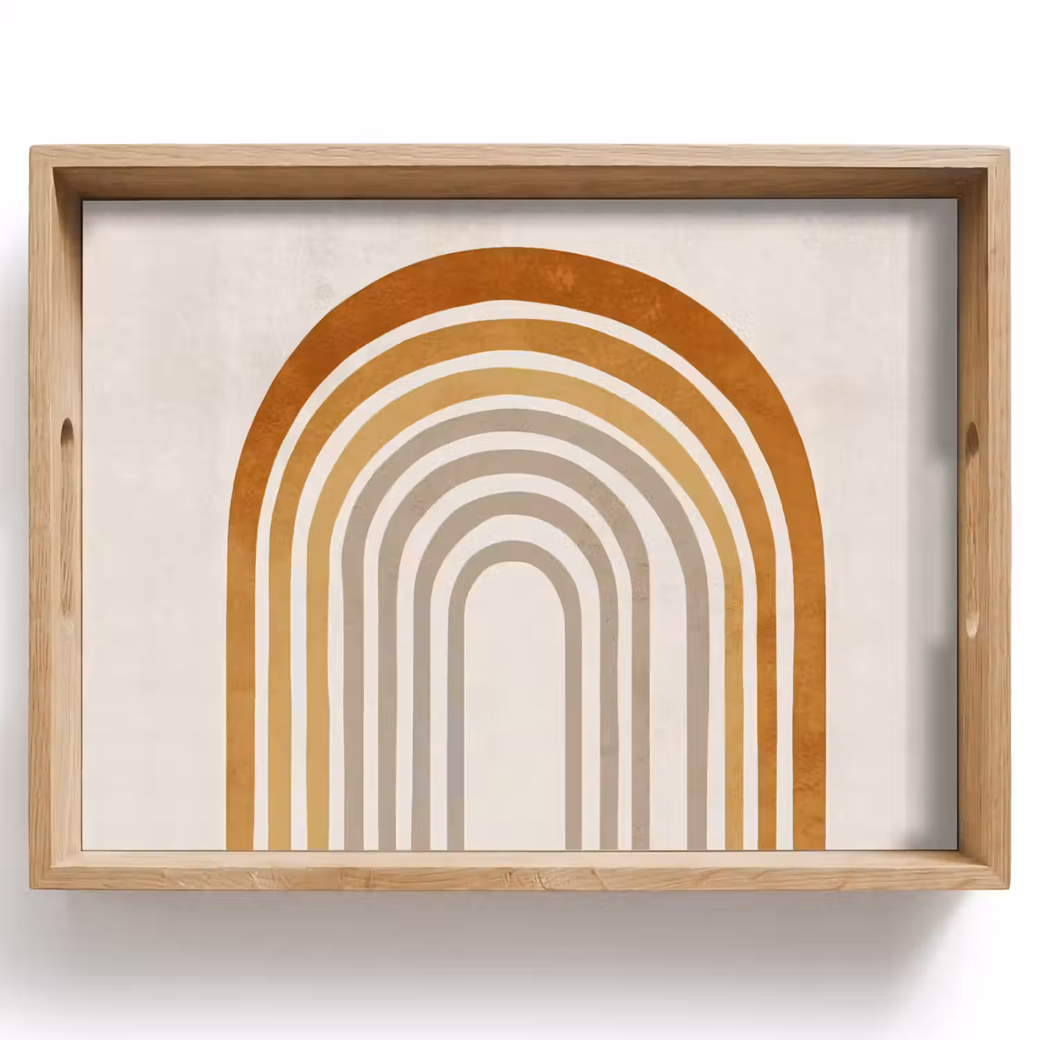 Minimalistisch - Boog - Lijnen - Beige Dienblad Rechthoek middel -z3d_shopping