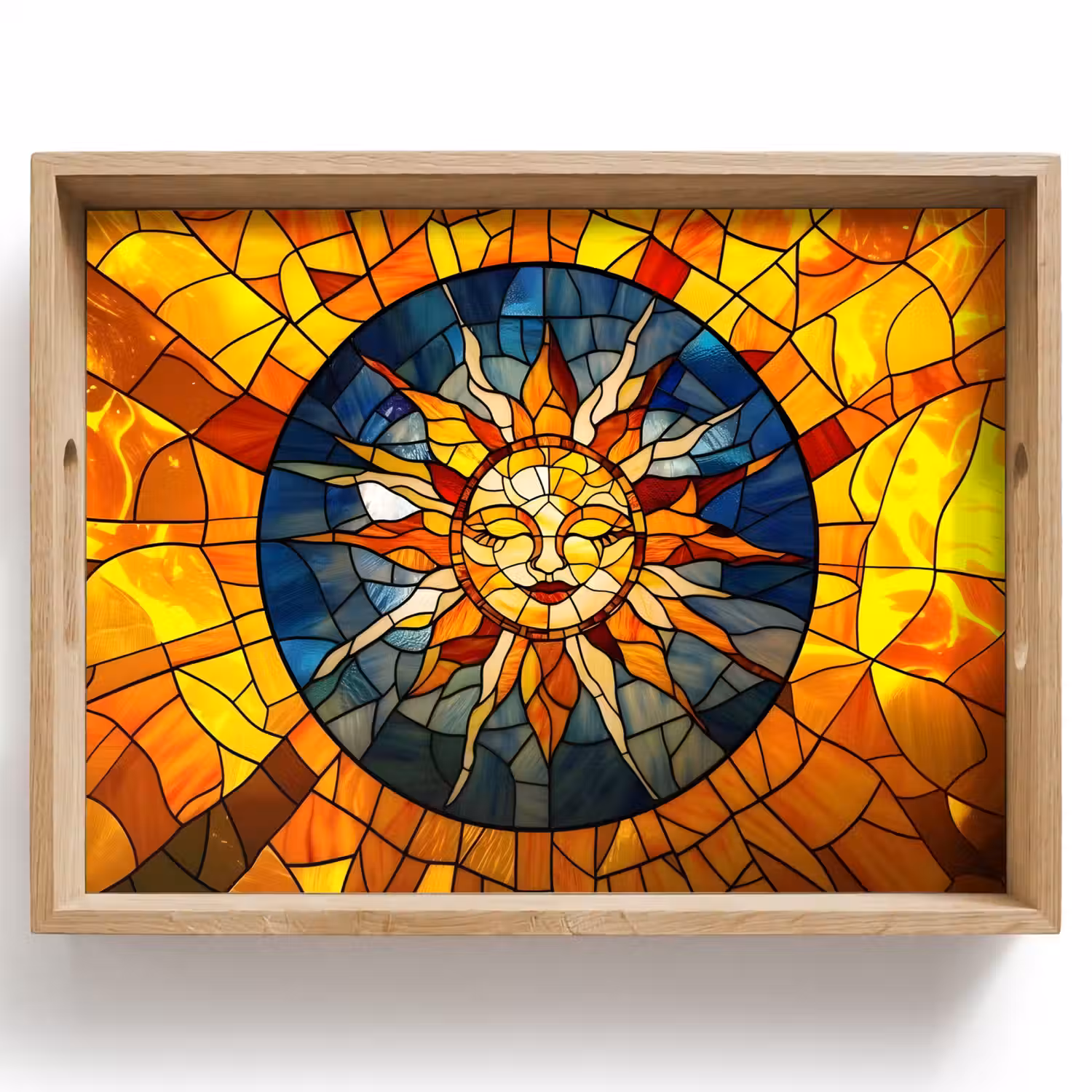 Mozaïek - Zon - Geel - Cirkel Dienblad Rechthoek middel -z3d_shopping