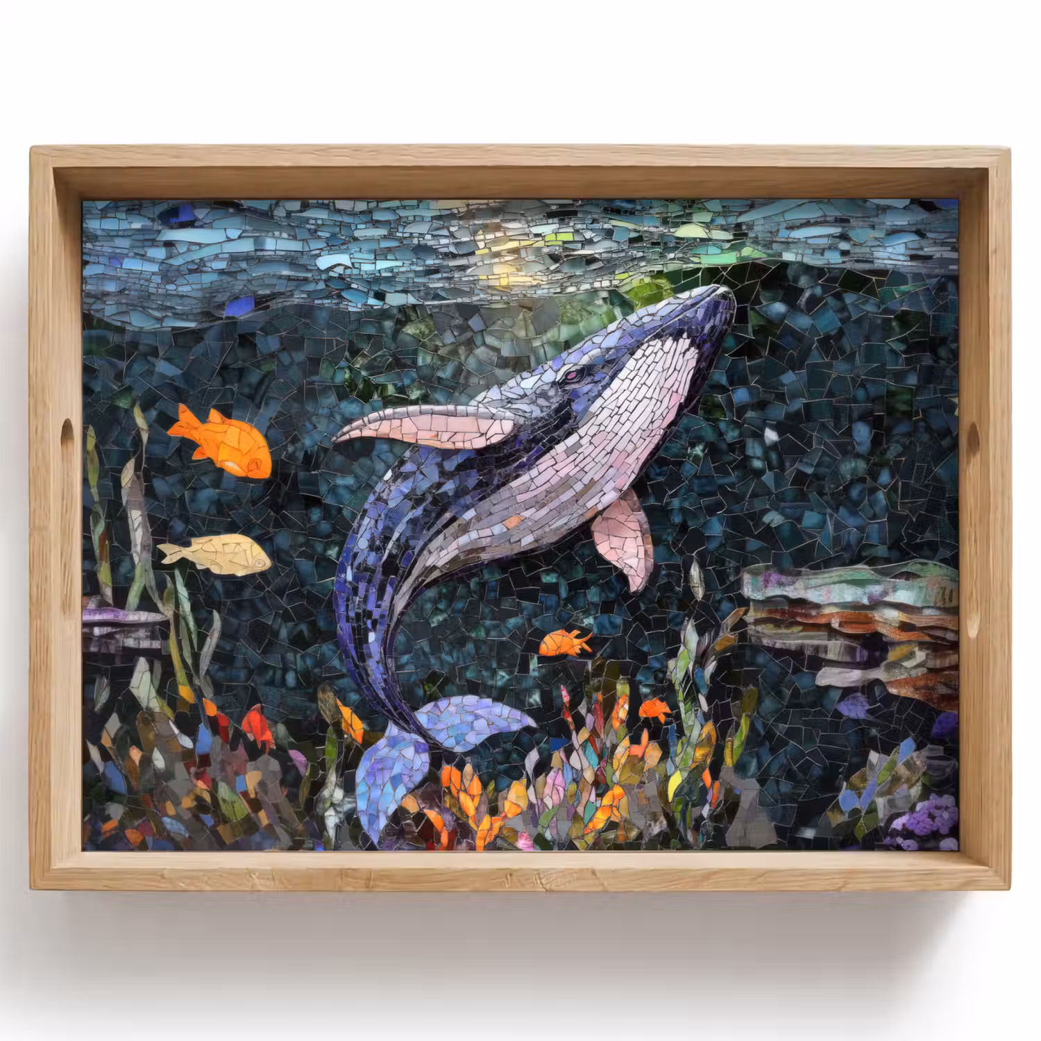 Mozaïek - Walvis - Koraal - Water Dienblad Rechthoek middel -z3d_shopping