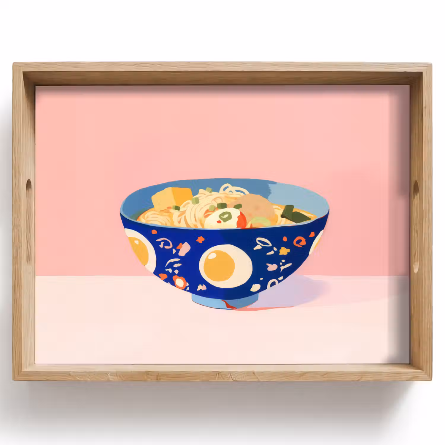 Noodles - Kom - Blauw - Illustratie Dienblad Rechthoek middel -z3d_shopping