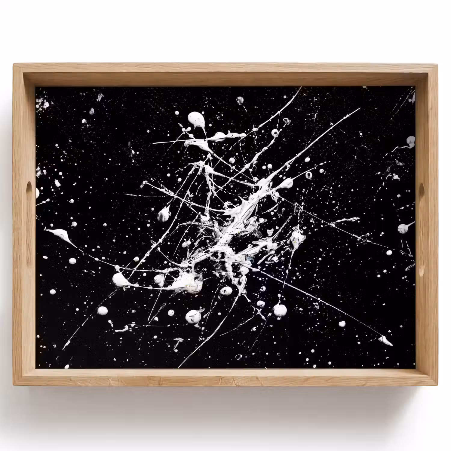 Verfspatten - Wit - Abstract - Explosie Dienblad Rechthoek middel -z3d_shopping