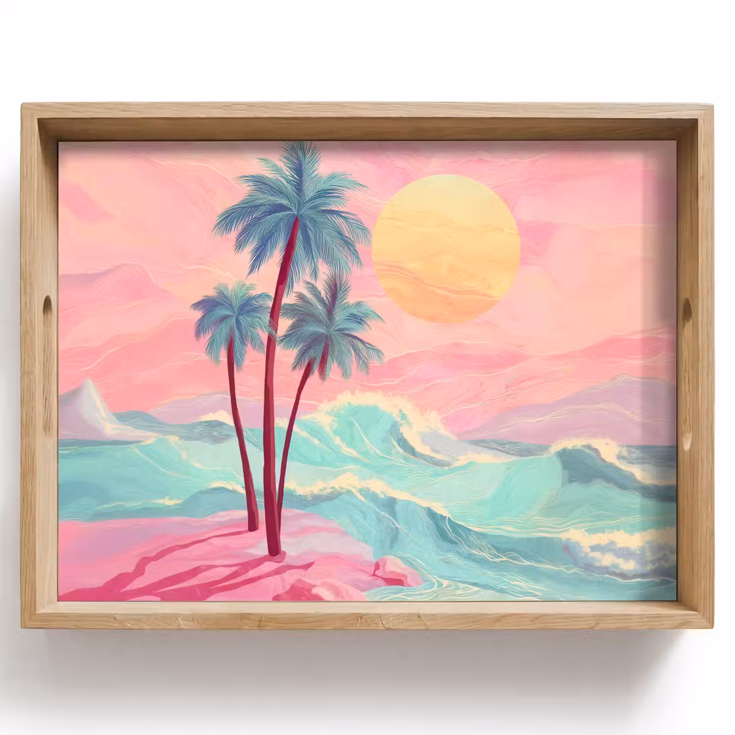 Palmbomen - Golven - Zee Dienblad Rechthoek middel -z3d_shopping