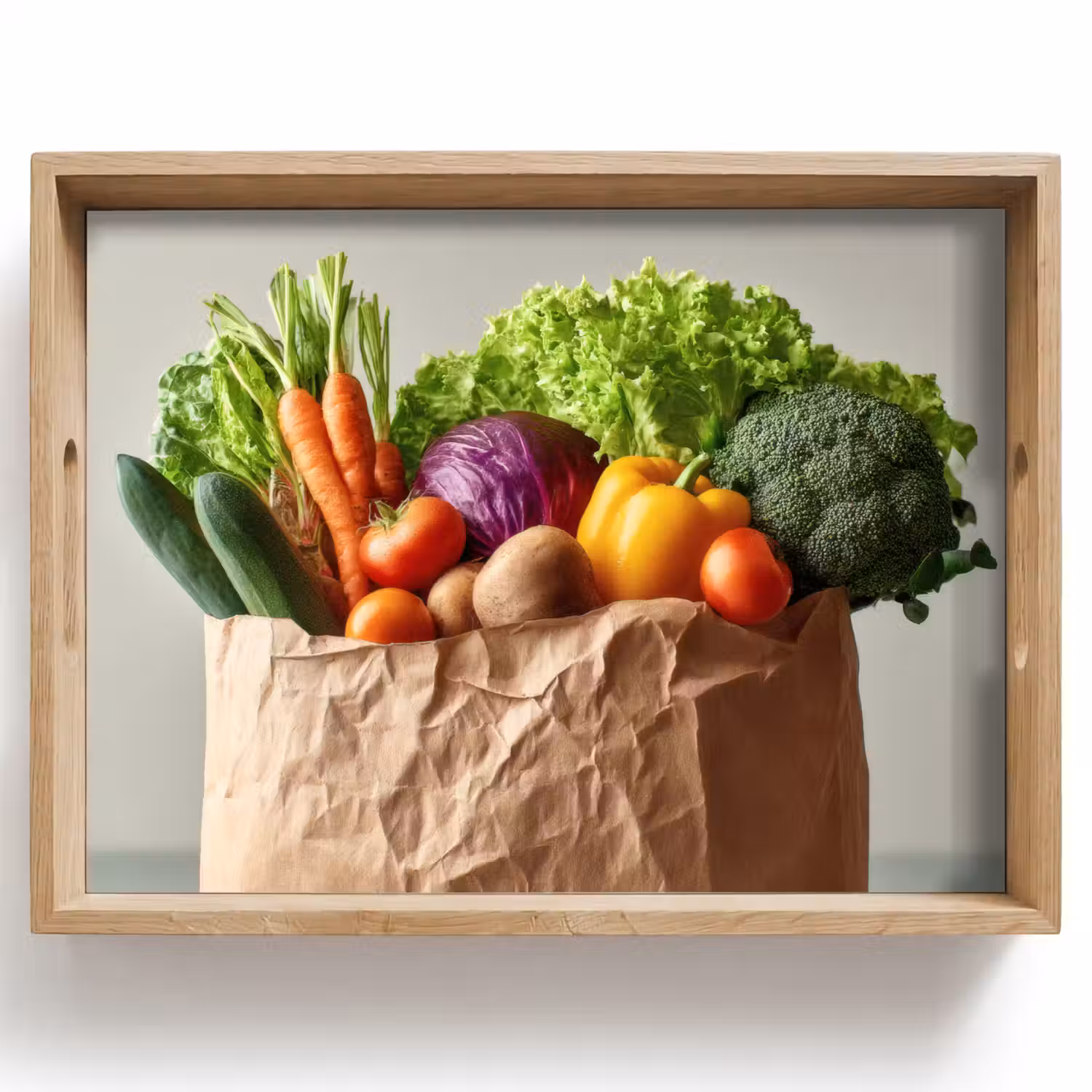 Papieren - Boodschappen - Groente - Kleurrijk Dienblad Rechthoek middel -z3d_shopping