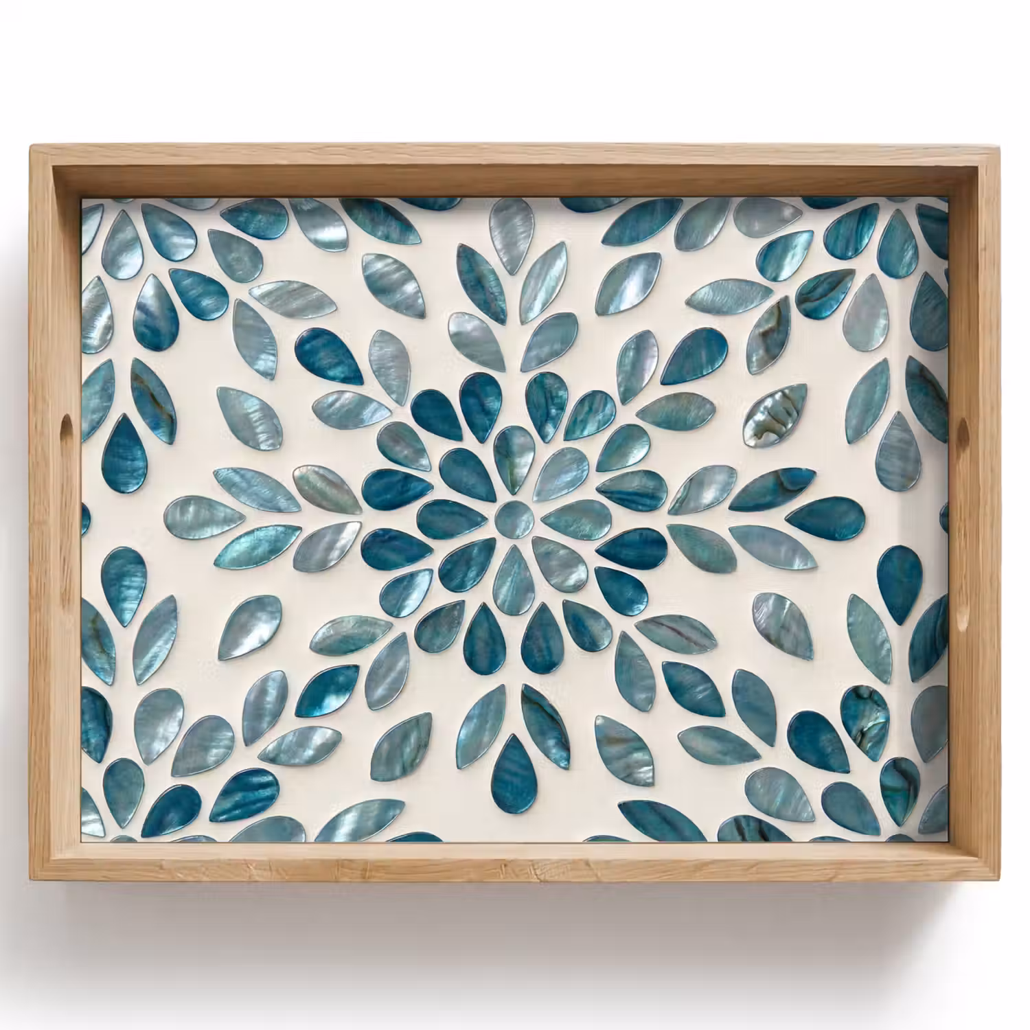 Patroon - Bladeren - Abstract - Modern - Turquoise Dienblad Rechthoek middel -z3d_shopping