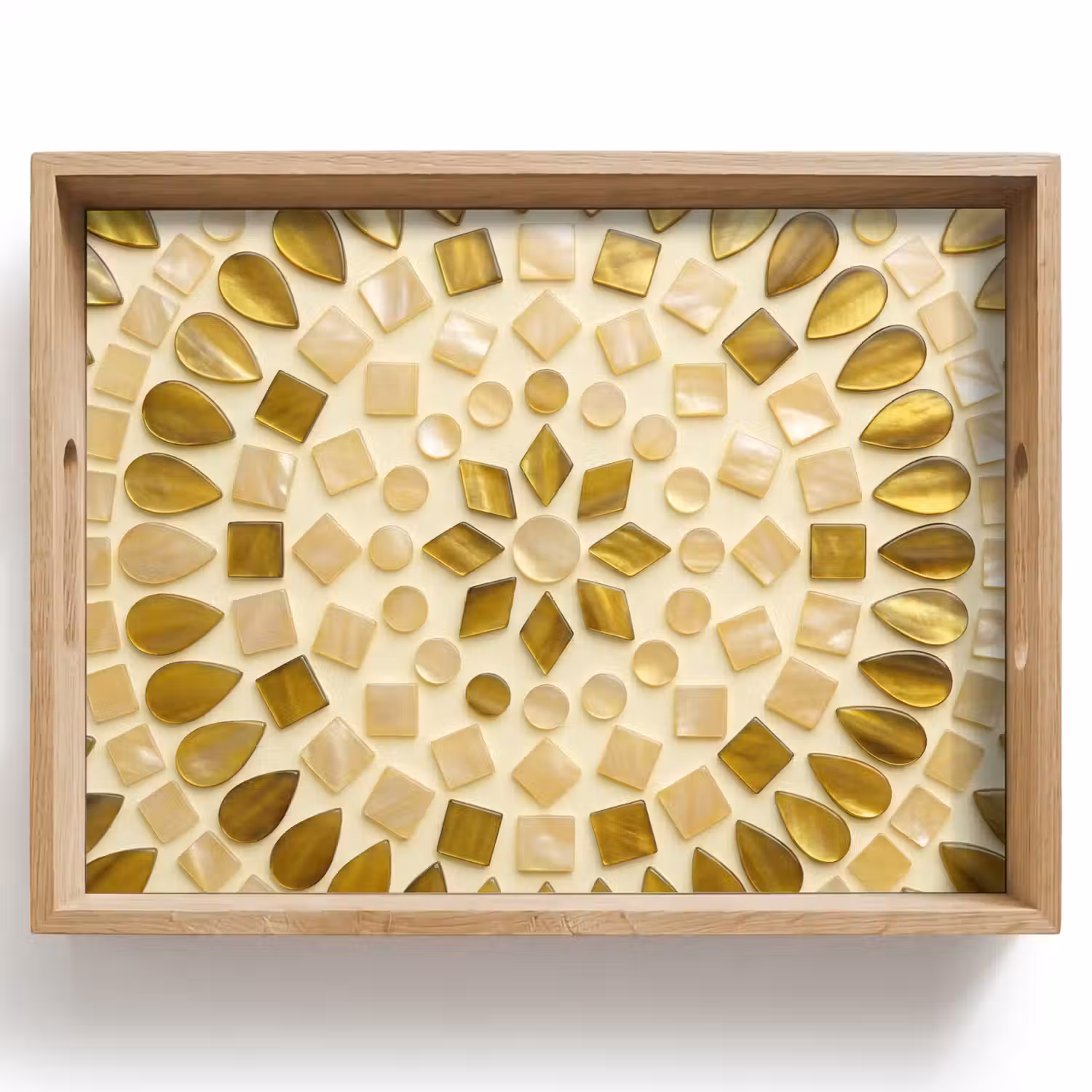 Patroon - Vormen - Mozaïek - Abstract - Goud Dienblad Rechthoek middel -z3d_shopping