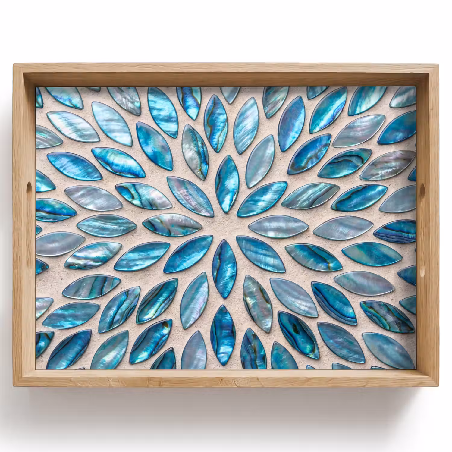 Patroon - Glans - Abstract - Blauw - Decoratie Dienblad Rechthoek middel -z3d_shopping