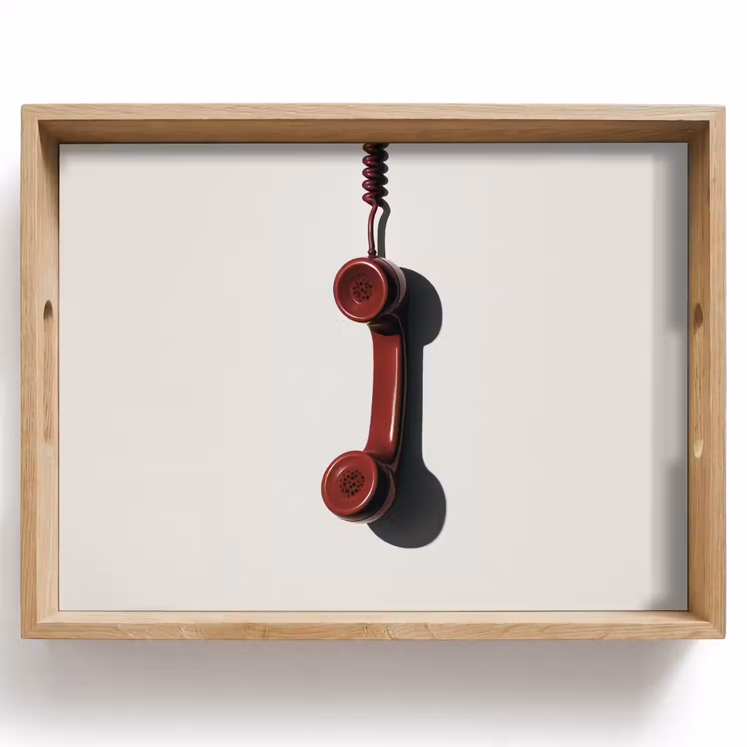 Telefoon - Koord - Rood - Minimalistisch Dienblad Rechthoek middel -z3d_shopping