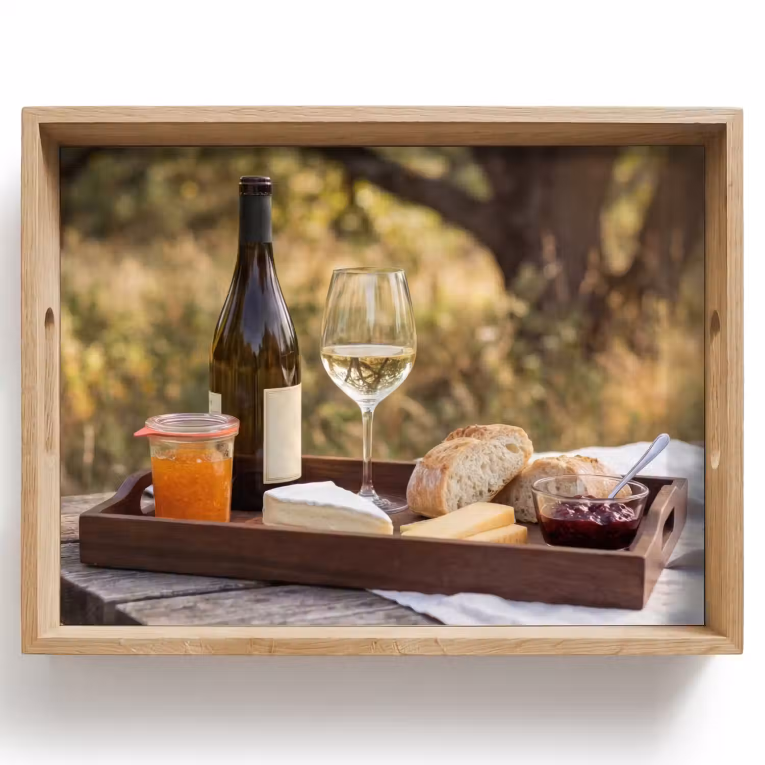 Picknick - Wijn - Kaasplankje Dienblad Rechthoek middel -z3d_shopping