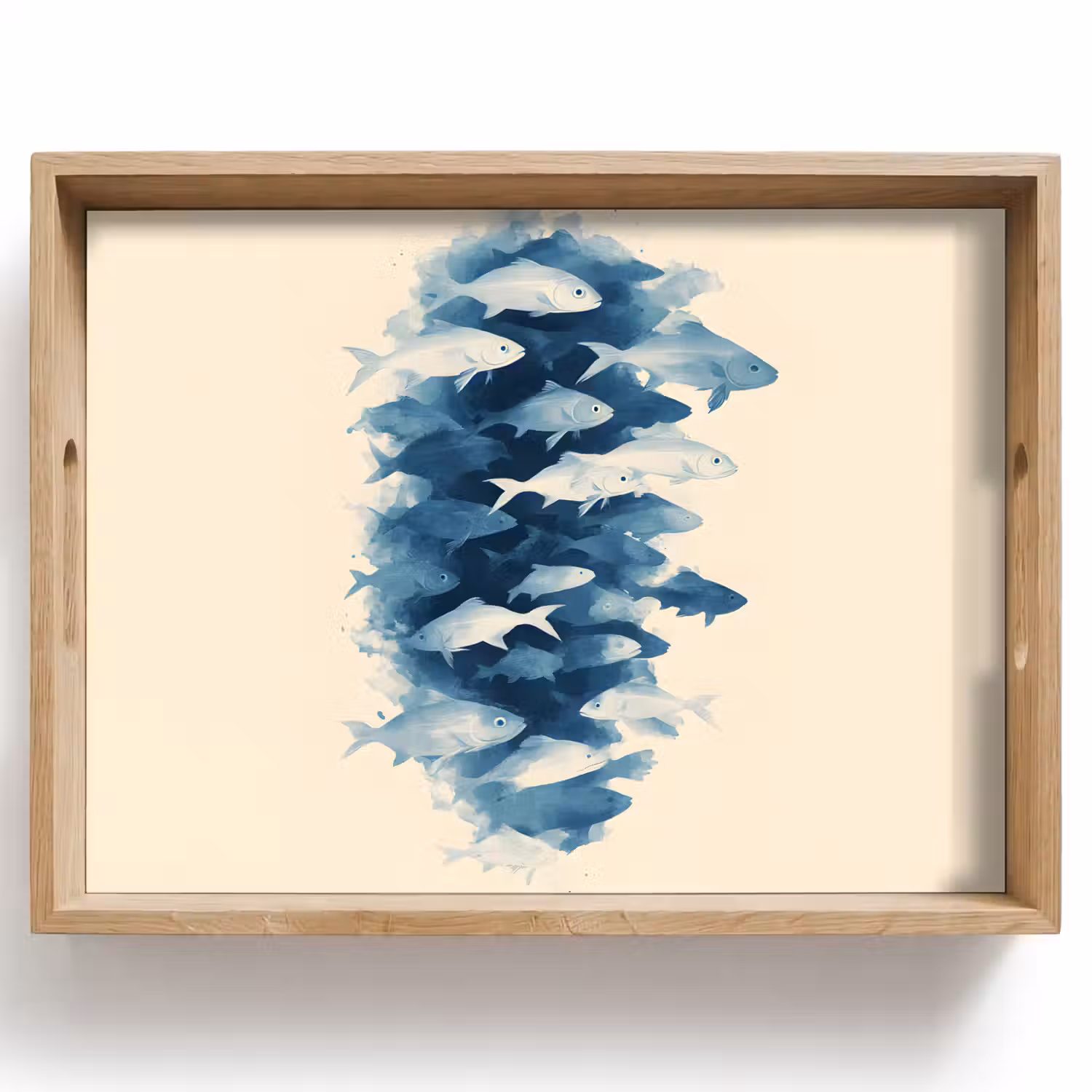 Vissen - Minimalistisch - Blauw Dienblad Rechthoek middel -z3d_shopping