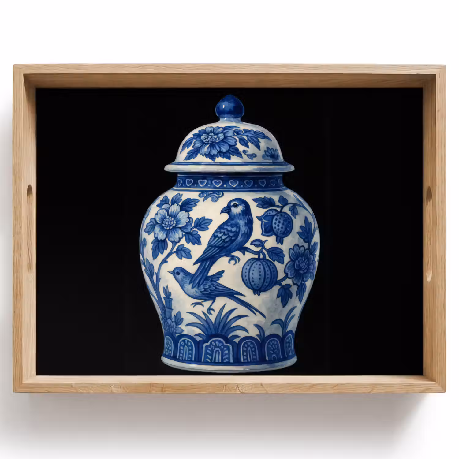 Pot - Delfts Blauw - Bloemen Dienblad Rechthoek middel -z3d_shopping