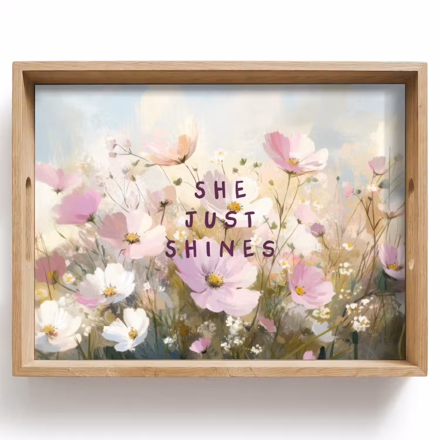 Quote - Bloemen - Schilderachtig Dienblad Rechthoek middel -z3d_shopping