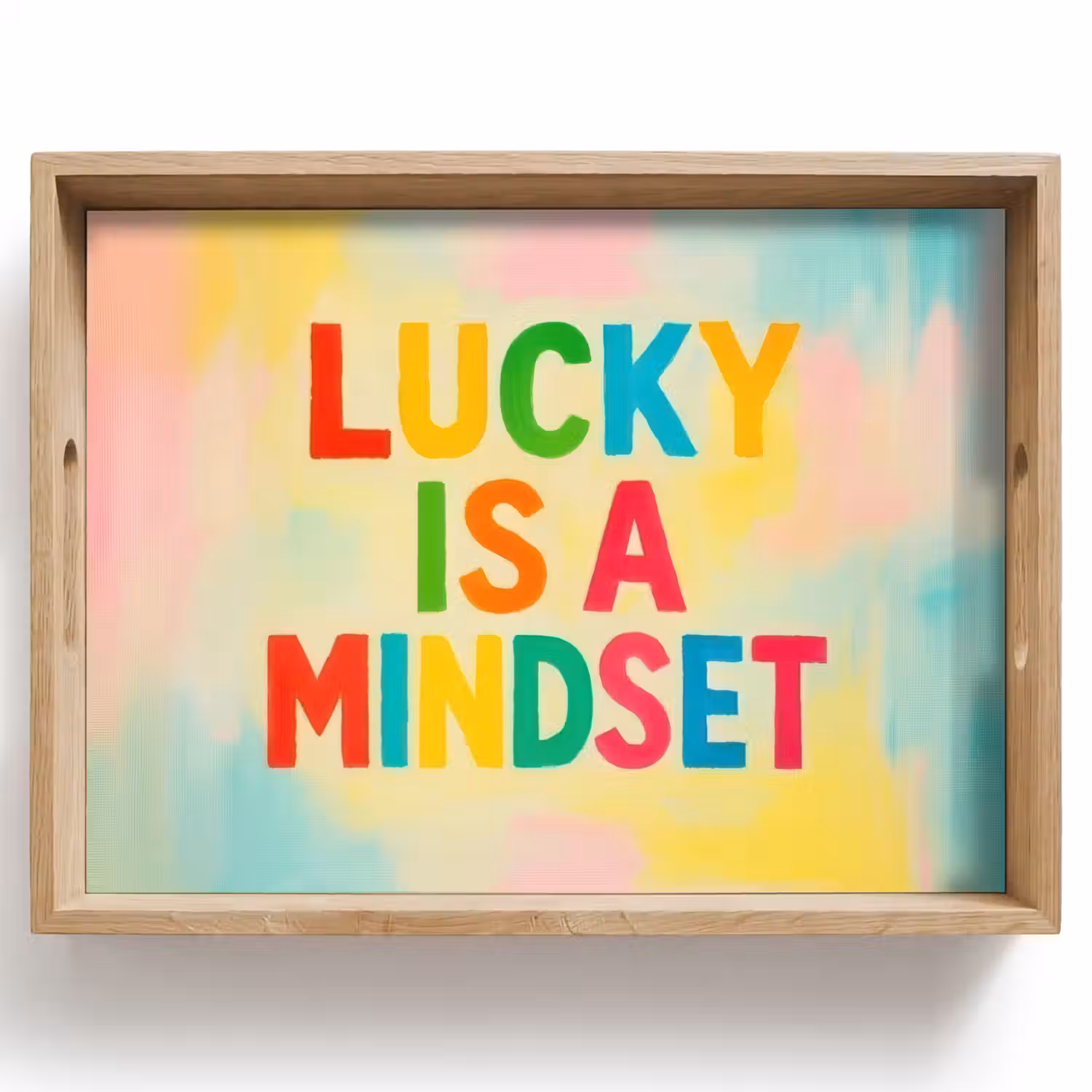 Quote - Lucky - Regenboogkleuren Dienblad Rechthoek middel -z3d_shopping