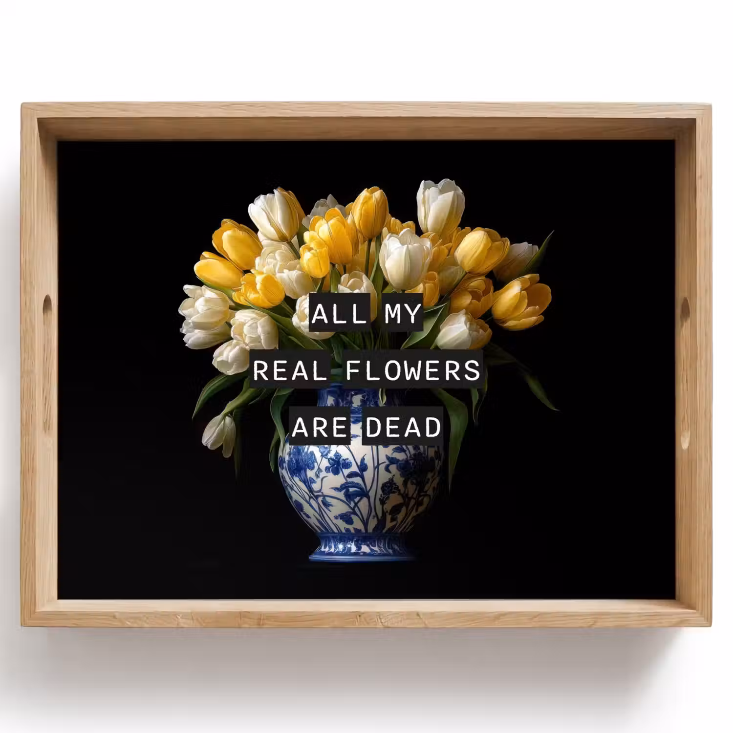 Quotes - Bloem - Tulp - Geel Dienblad Rechthoek middel -z3d_shopping