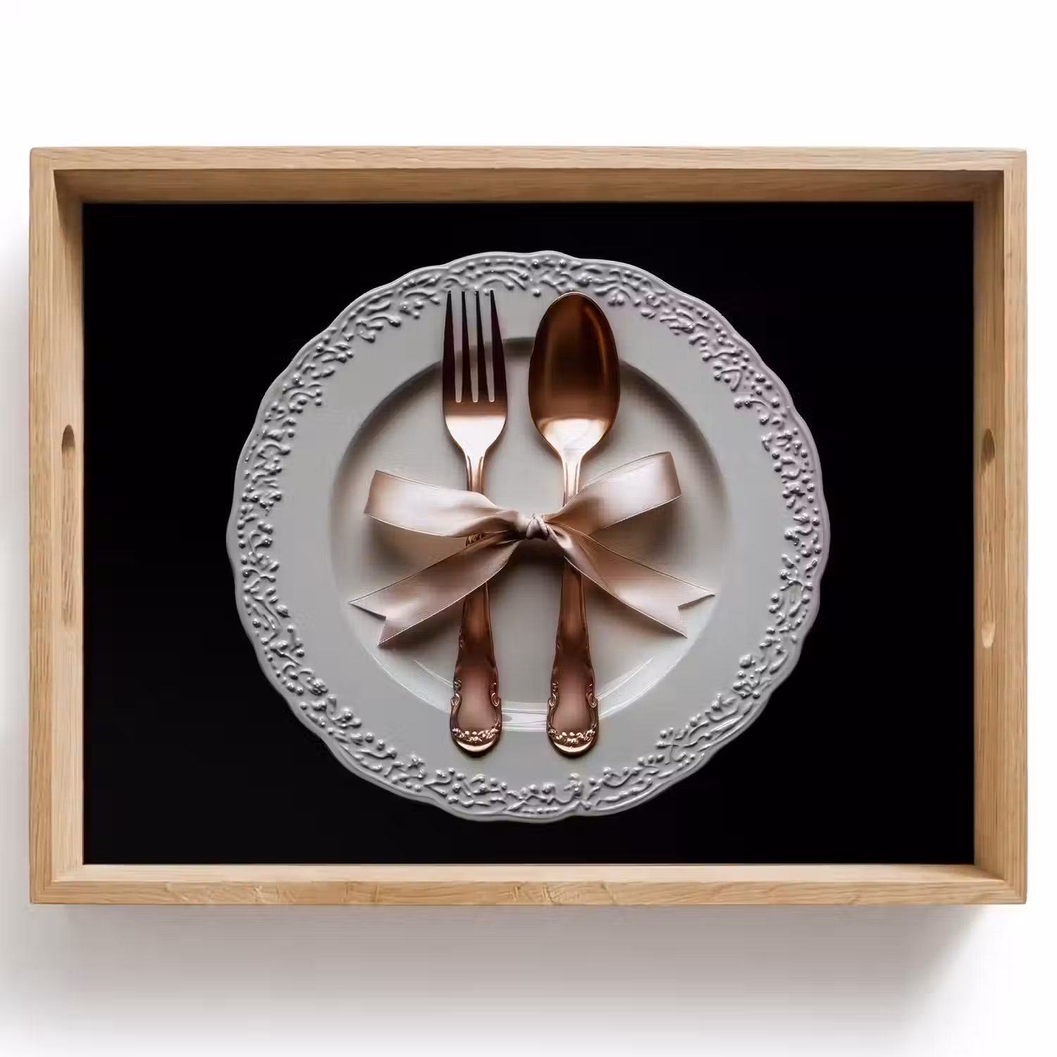 Rose - Strik - Bestek Dienblad Rechthoek middel -z3d_shopping