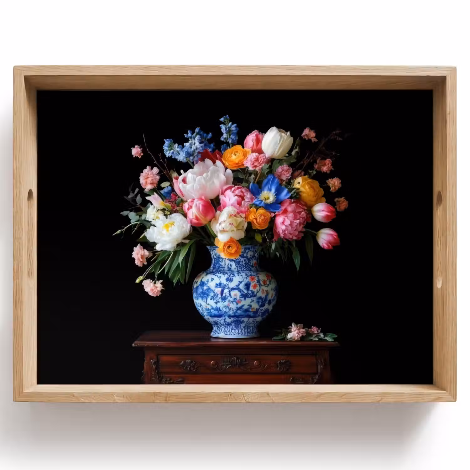 Rozen - Bloemen - Vaas - Boeket Dienblad Rechthoek middel -z3d_shopping
