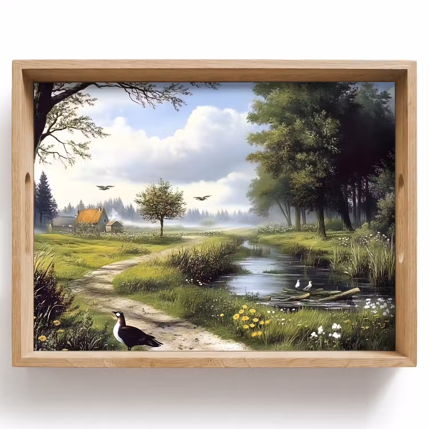 Zandpad - Groen landschap - Water Dienblad Rechthoek middel -z3d_shopping
