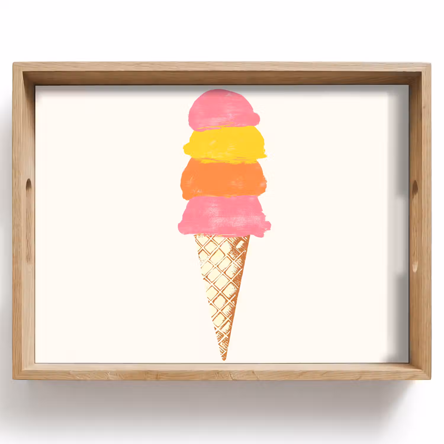 Schepijs - Hoorntje - Illustratie - Minimalistisch Dienblad Rechthoek middel -z3d_shopping
