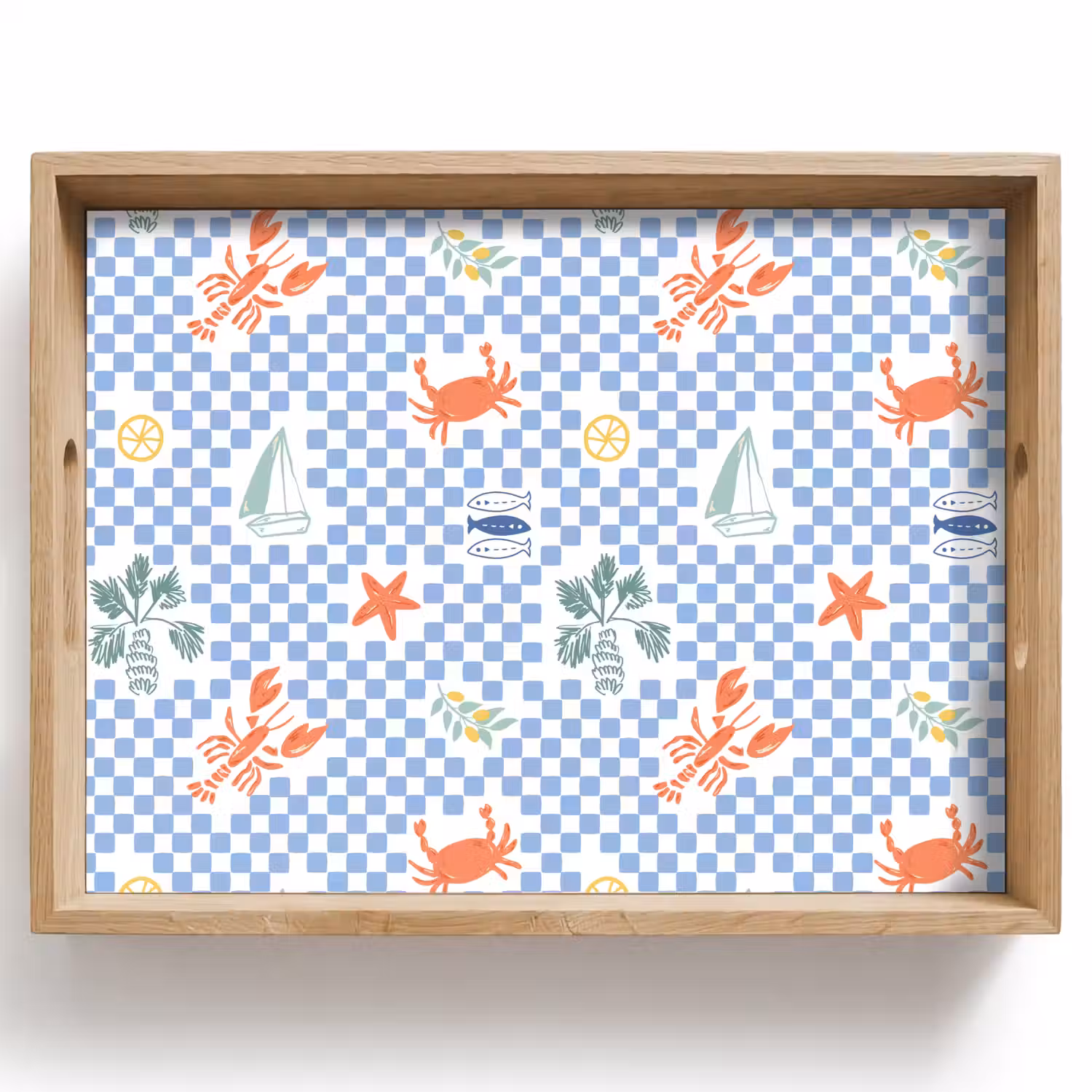 Zee - Patroon - Zeilboot - Blauw Dienblad Rechthoek middel 911 -z3d_shopping