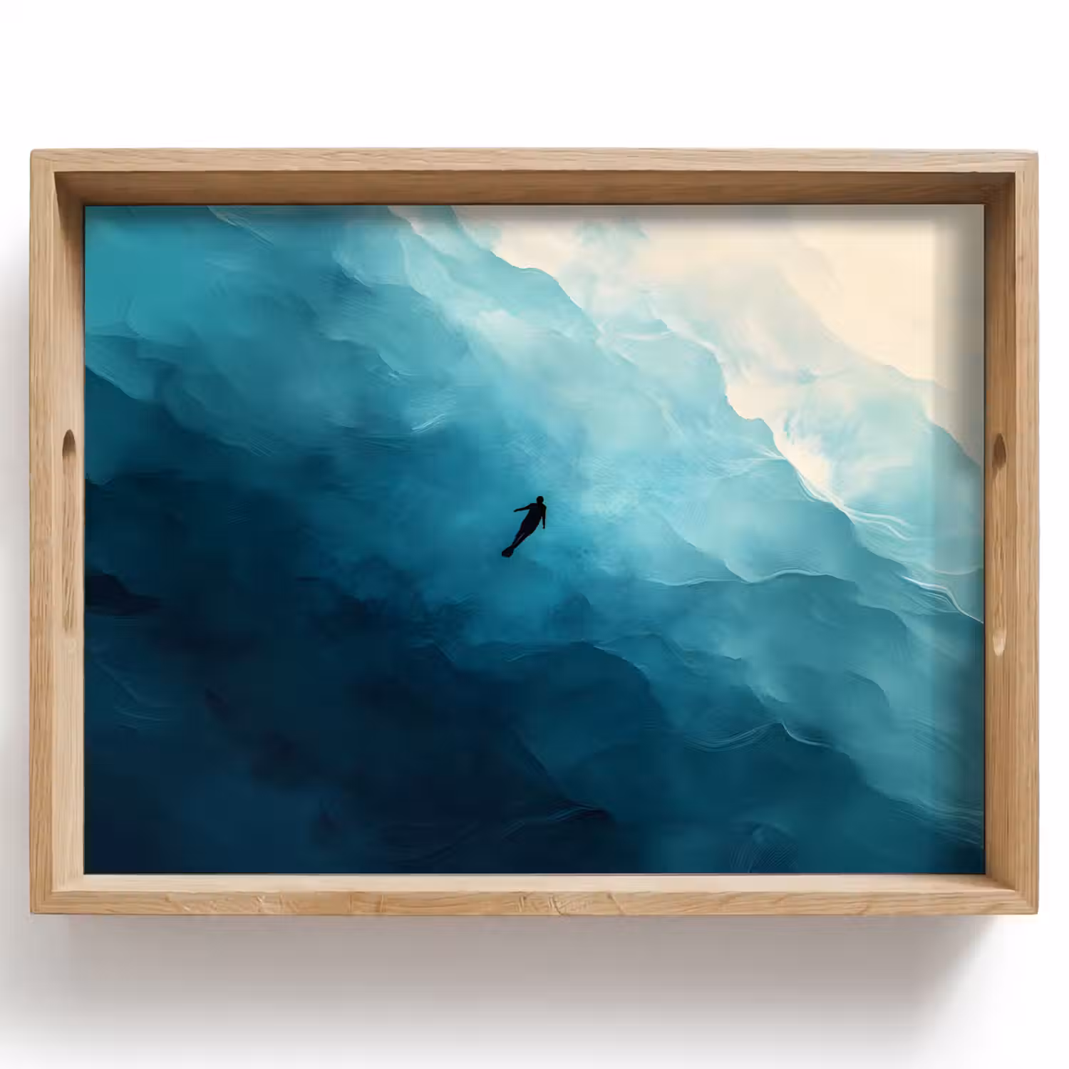 Zee - Silhouet - Abstract - Blauw Dienblad Rechthoek middel -z3d_shopping