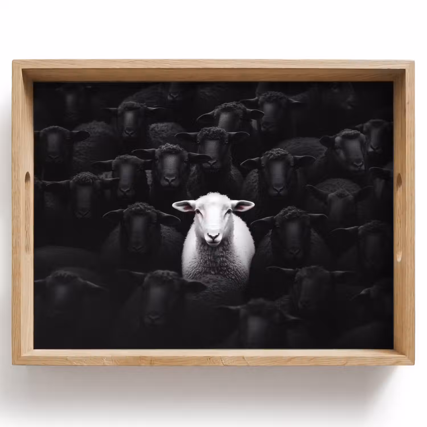 Schapen - Wit - Duisternis Dienblad Rechthoek middel -z3d_shopping