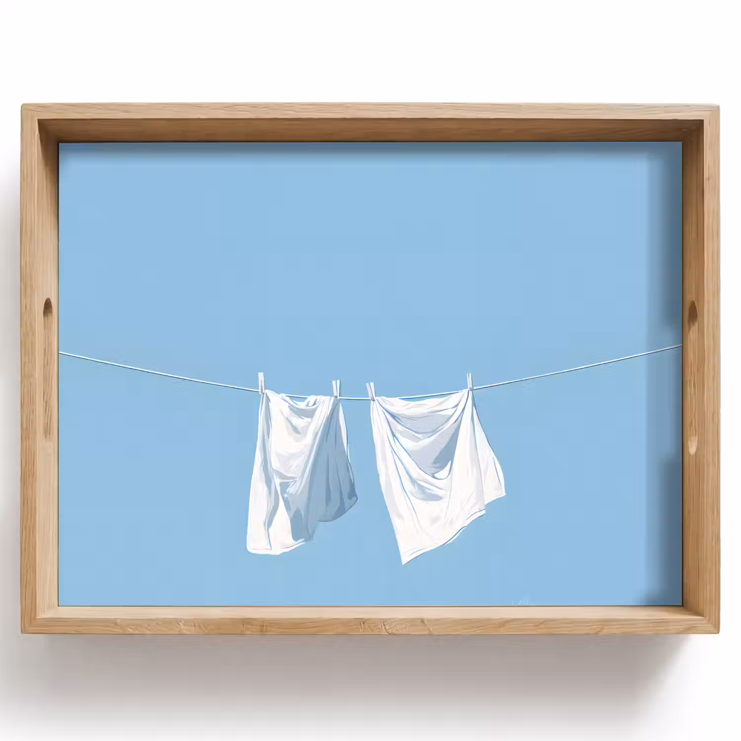 Lakens - Waslijn - Blauw - Minimalistisch Dienblad Rechthoek middel -z3d_shopping