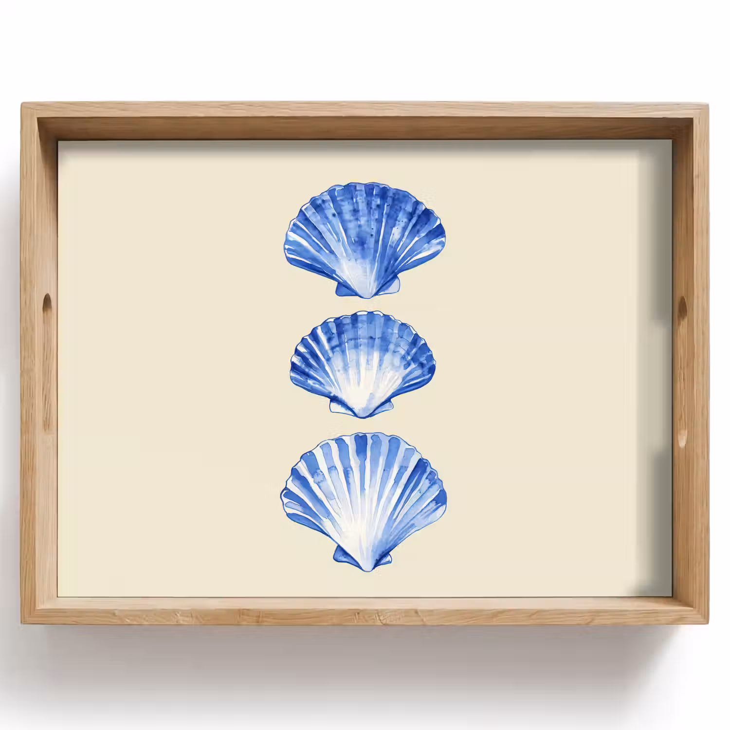 Schelpen - Blauw - Beige Dienblad Rechthoek middel -z3d_shopping