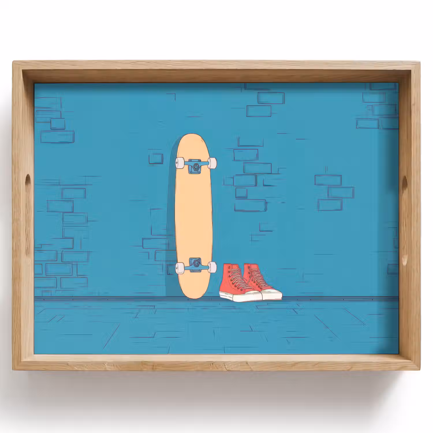 Skateboard - Gympen - Rood - Minimalistisch Dienblad Rechthoek middel -z3d_shopping