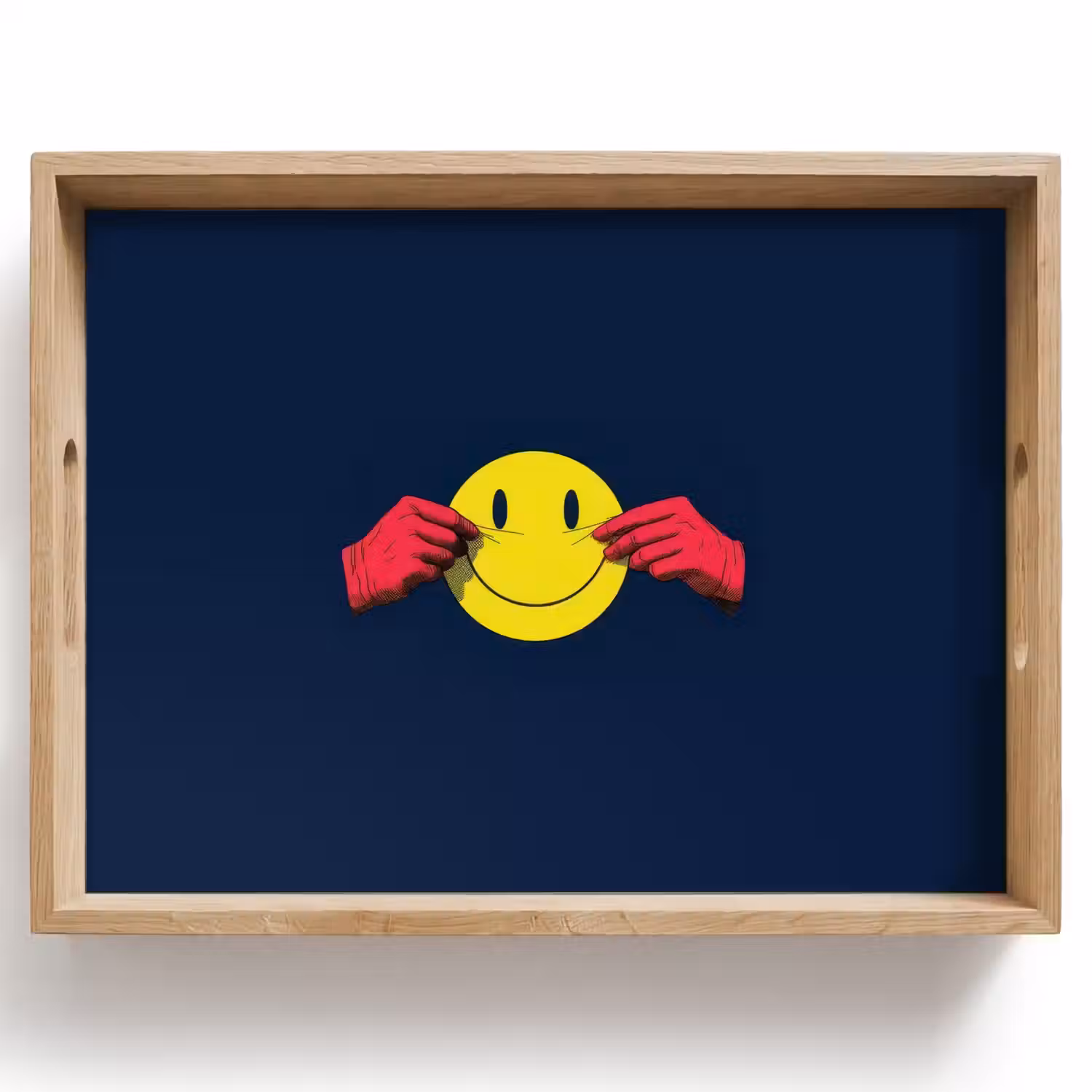 Smiley - Geel - Handen - Minimalistisch Dienblad Rechthoek middel -z3d_shopping