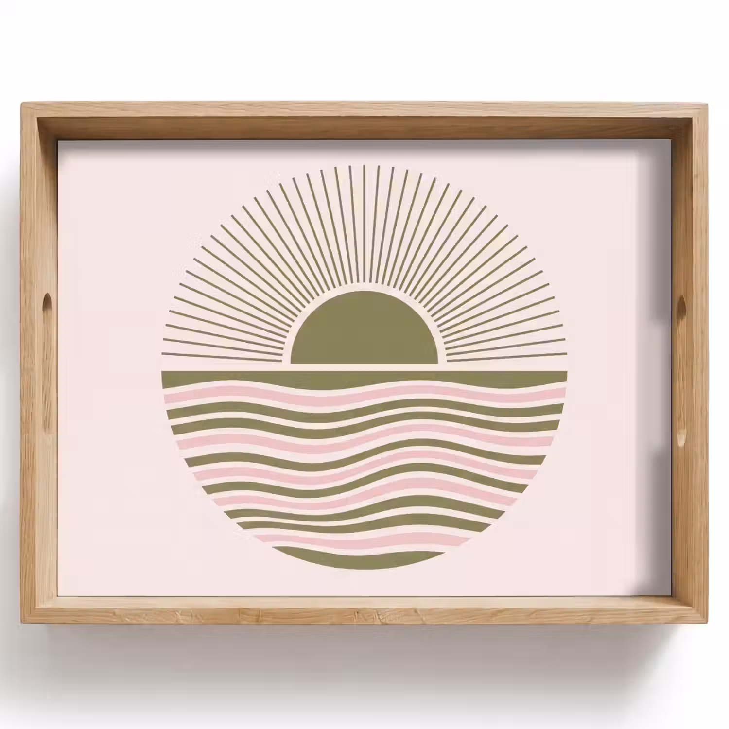 Zon - Zee - Abstract - Modern - Roze Dienblad Rechthoek middel -z3d_shopping