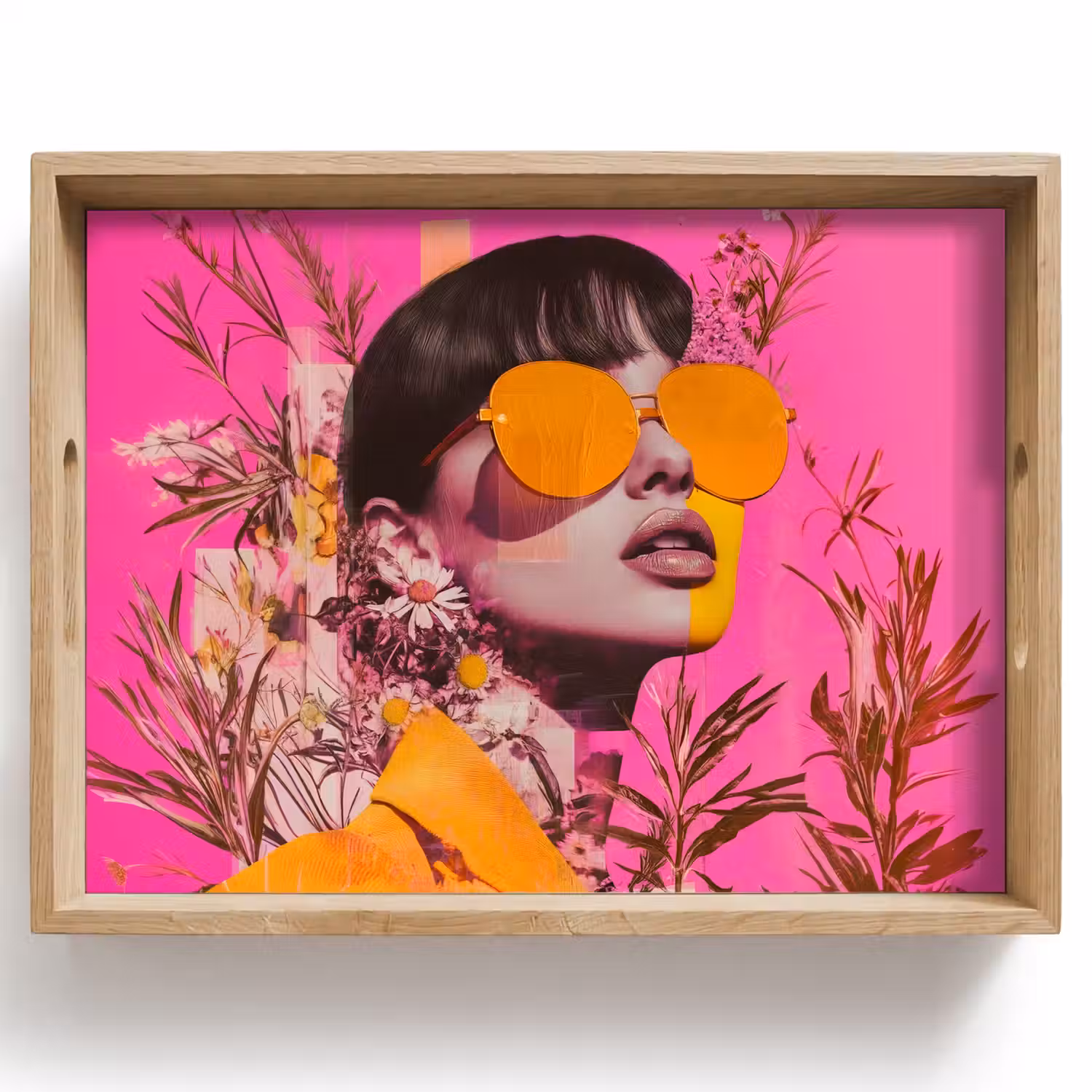 Zonnebril - Oranje - Vrouw - Planten Dienblad Rechthoek middel -z3d_shopping