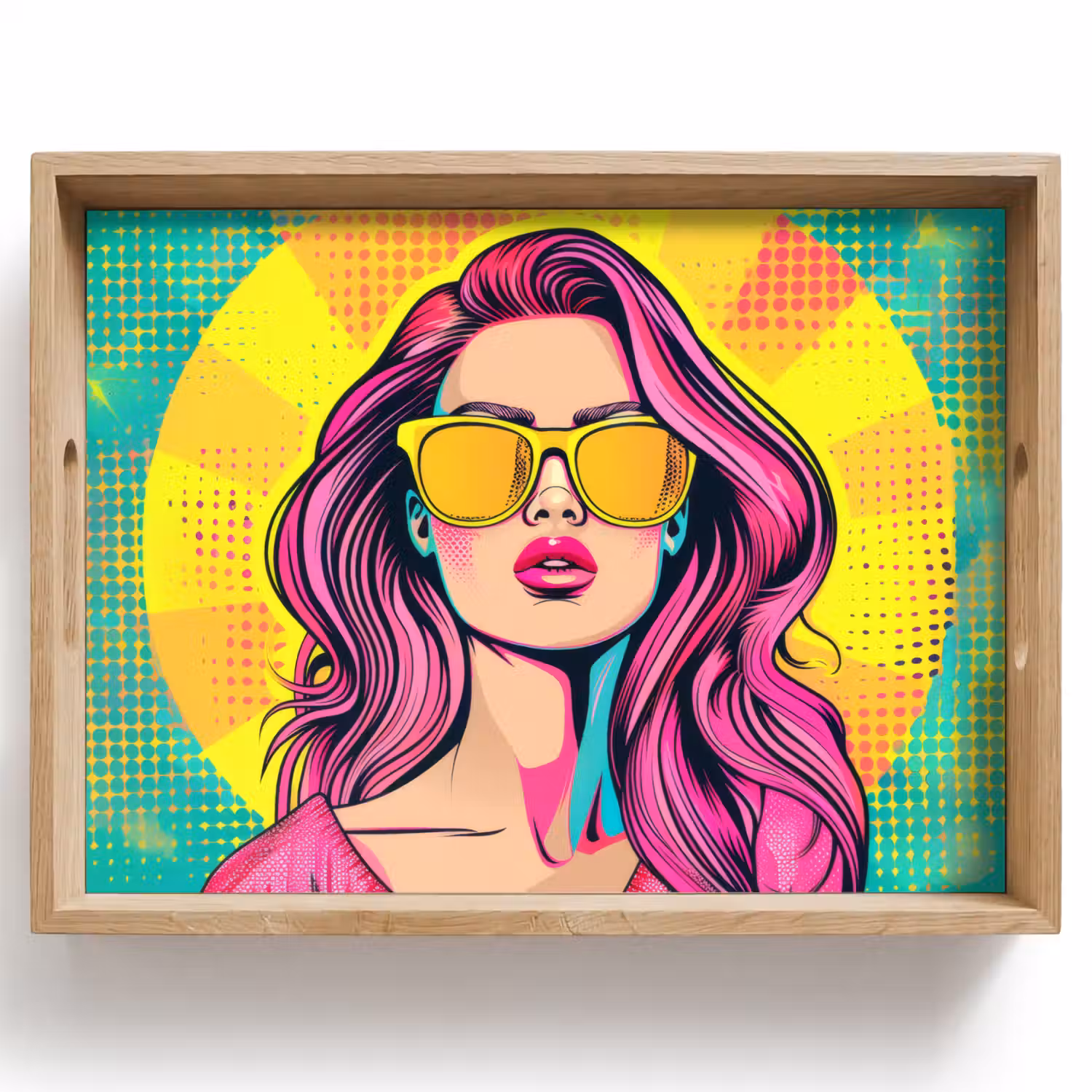 Zonnebril - Vrouw - Zonnig - Geel Dienblad Rechthoek middel -z3d_shopping